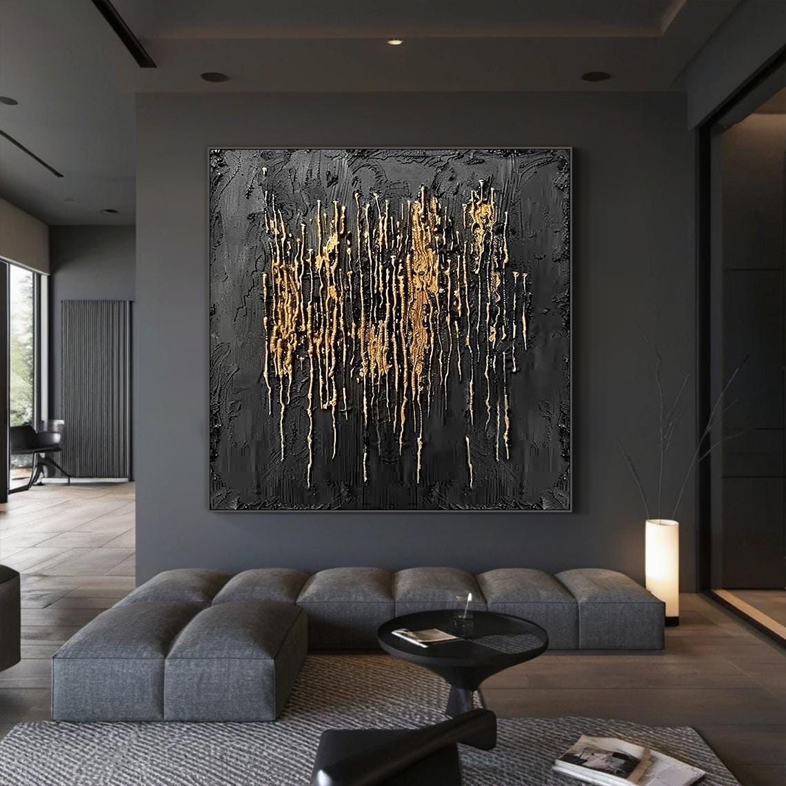 Golden Shadows on a Black