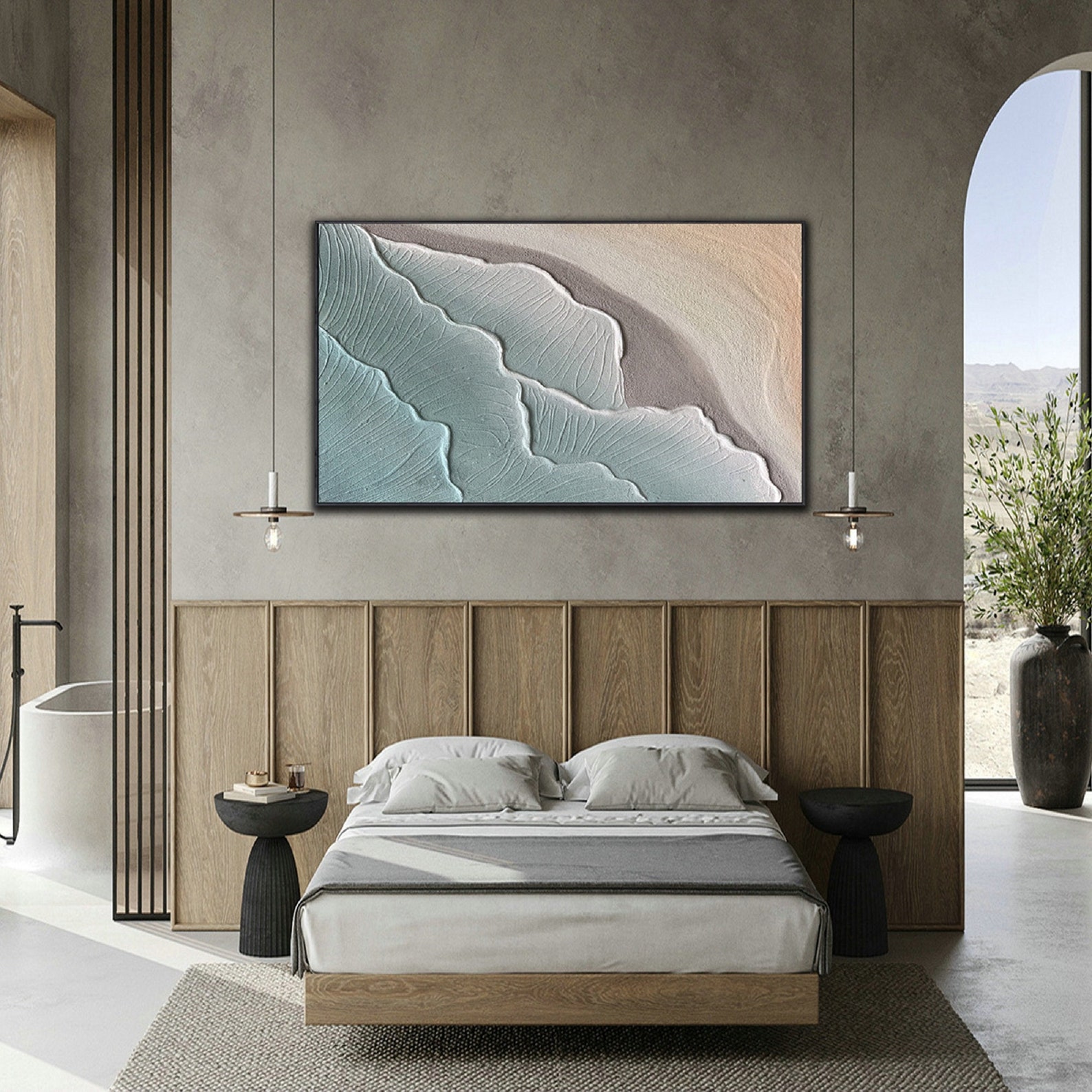 Sea beach canvas oil painting
