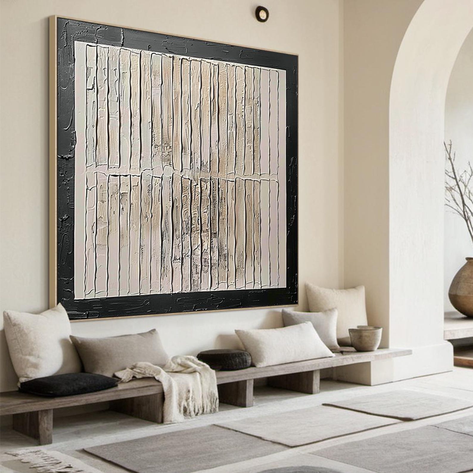 Beige 3d plaster minimalist