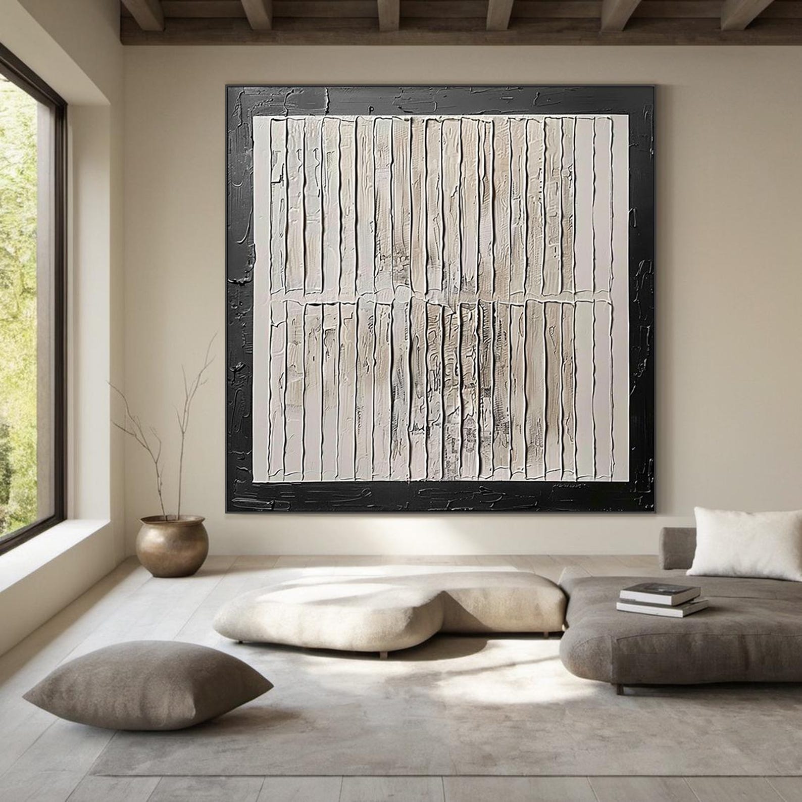 Beige 3d plaster minimalist