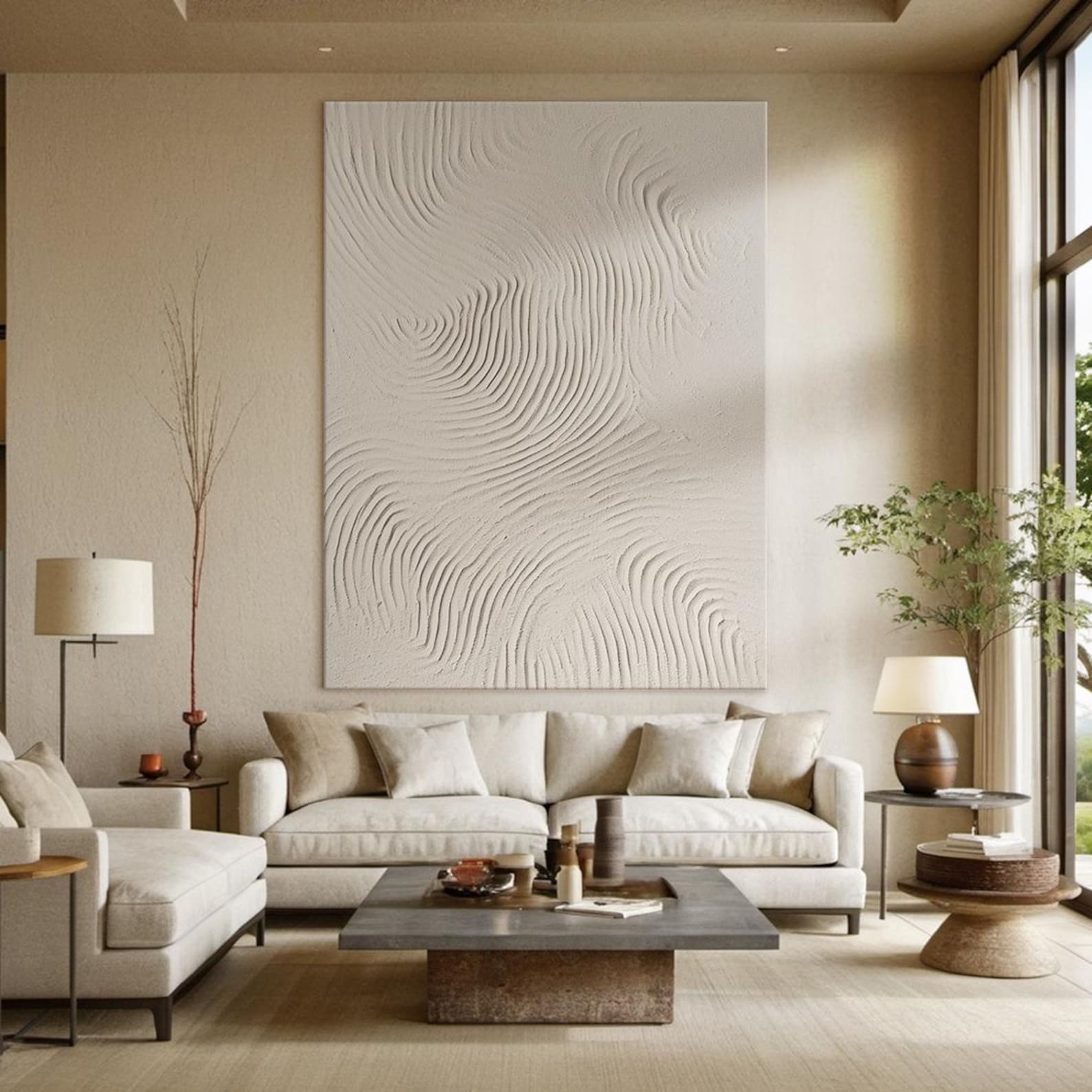 Beige 3D Texture Art