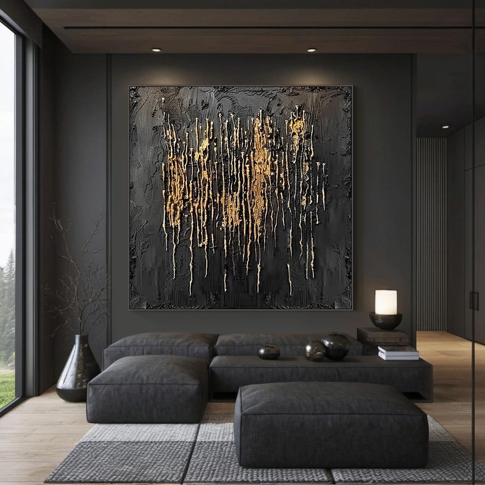 Golden Shadows on a Black