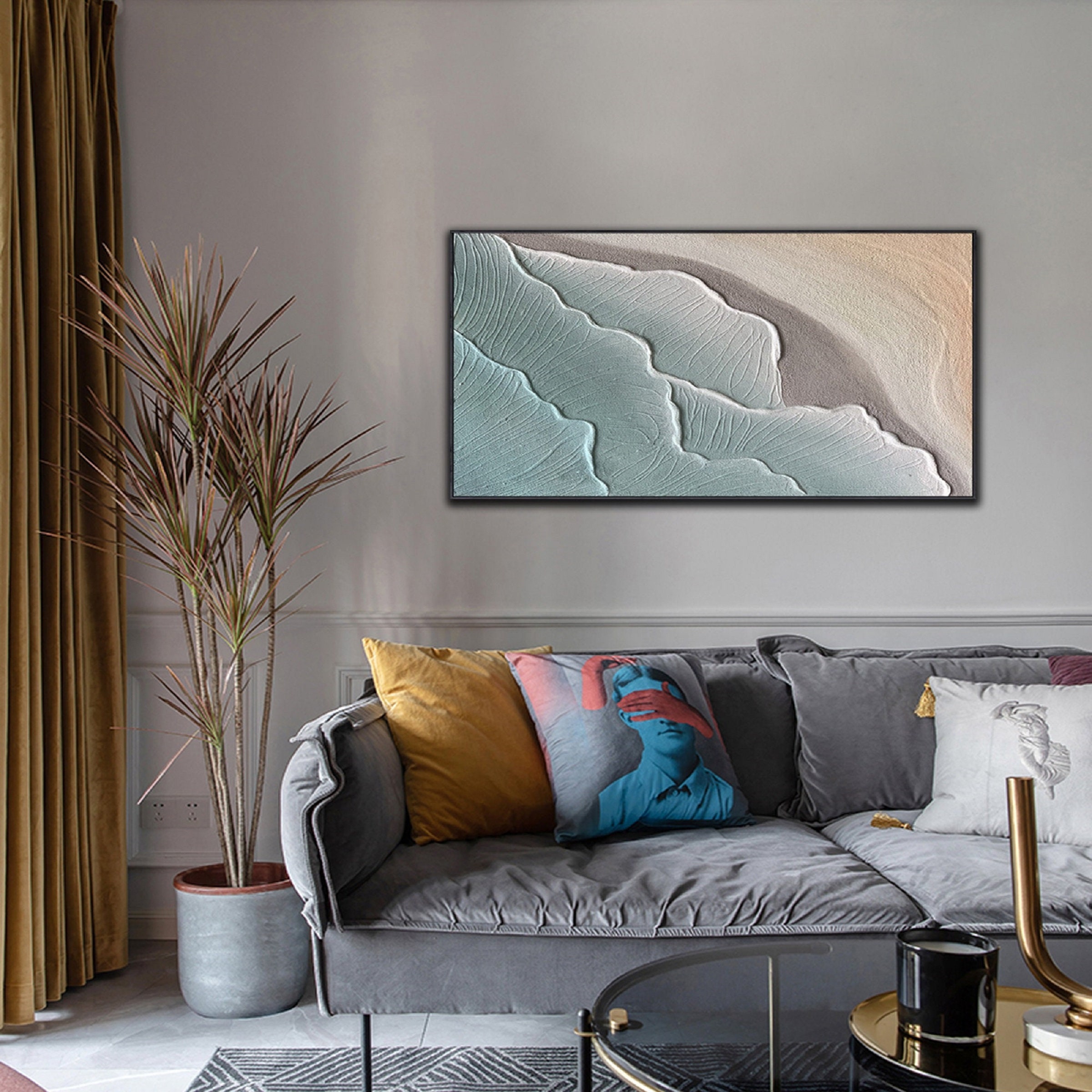 Sea beach canvas oil painting