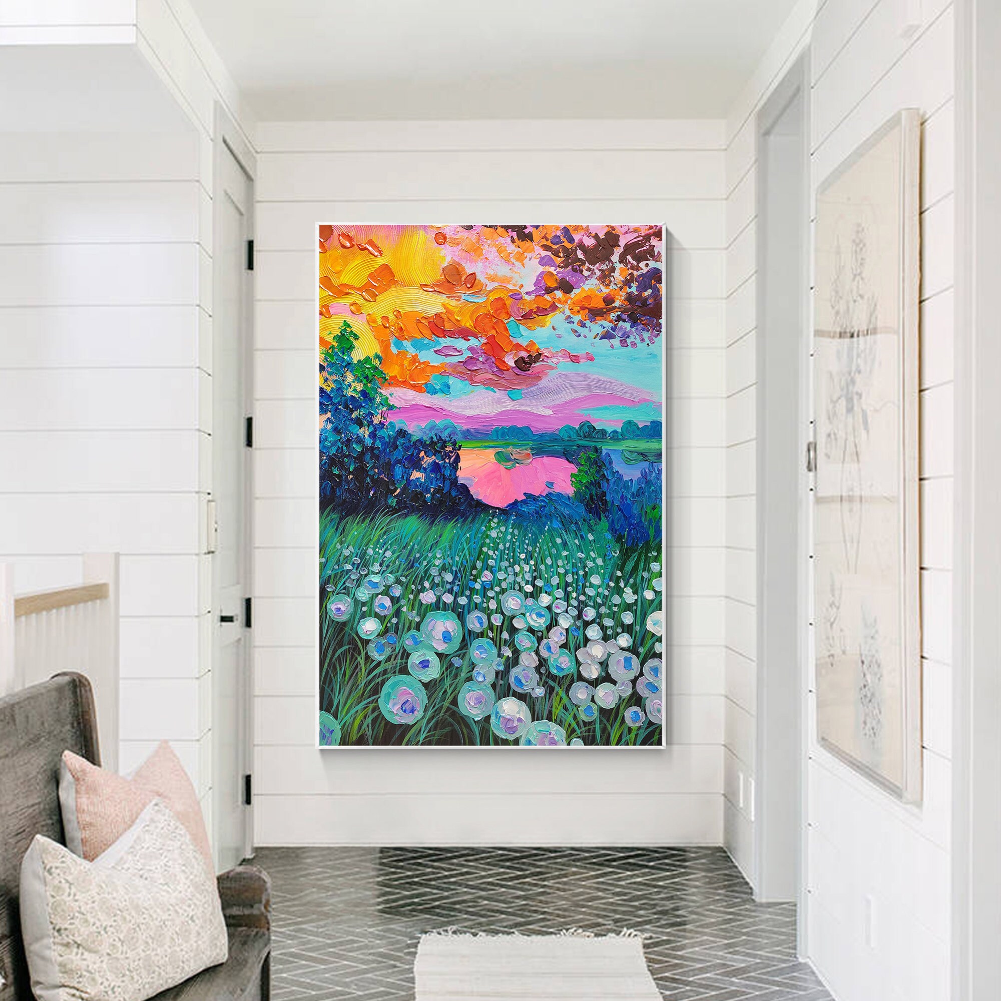 Sunset Colorful Flowers