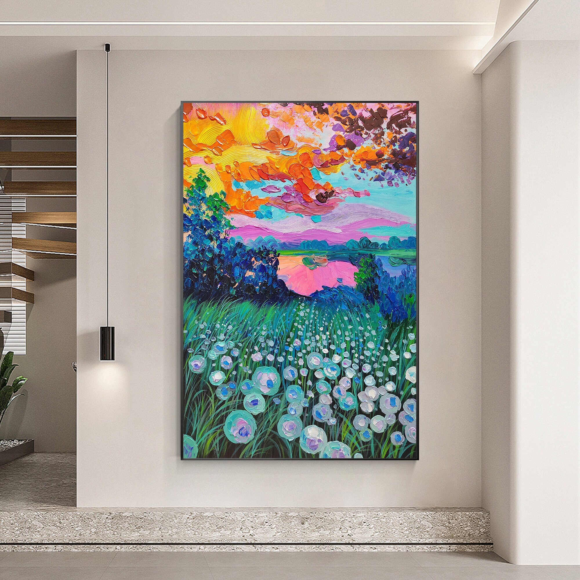 Sunset Colorful Flowers