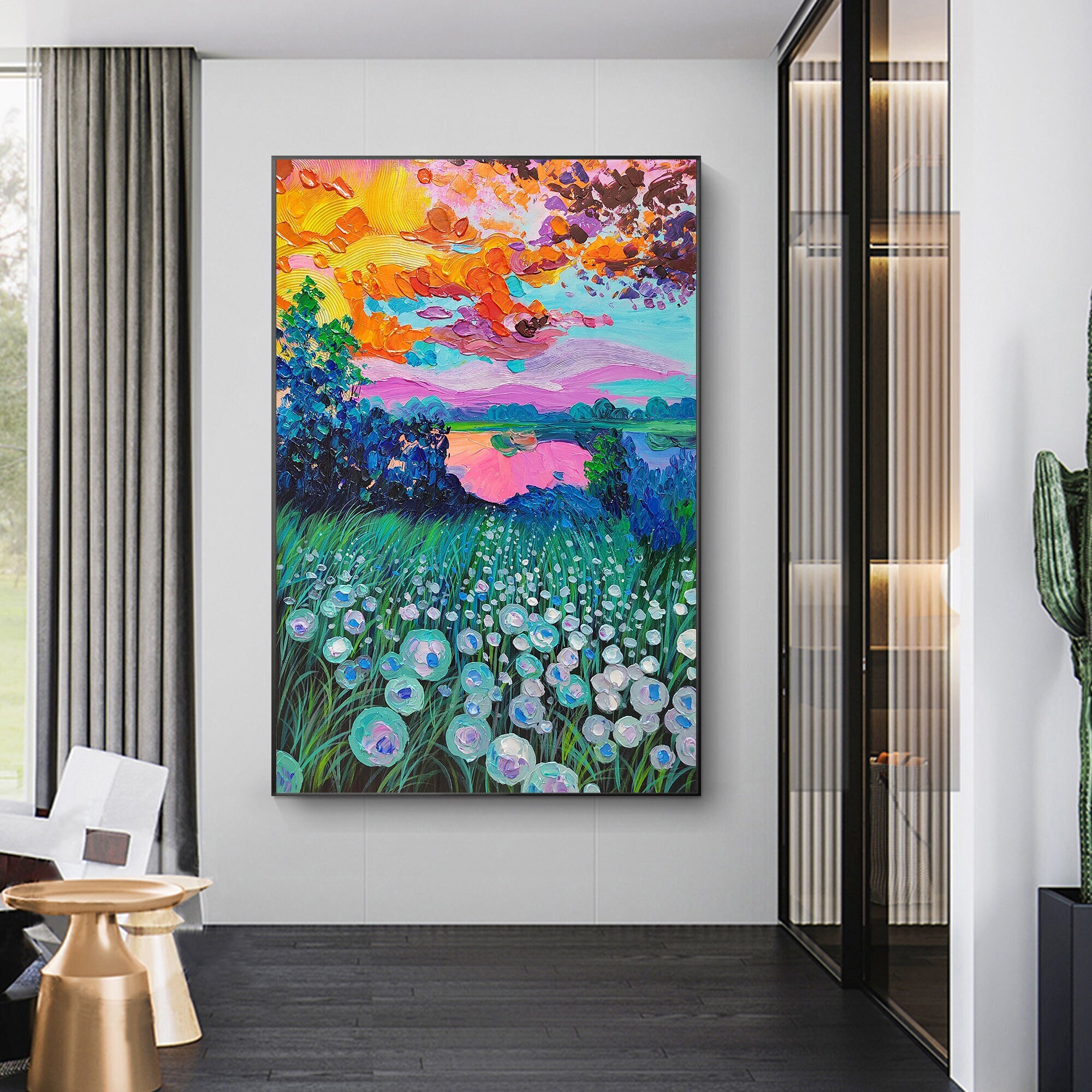 Sunset Colorful Flowers