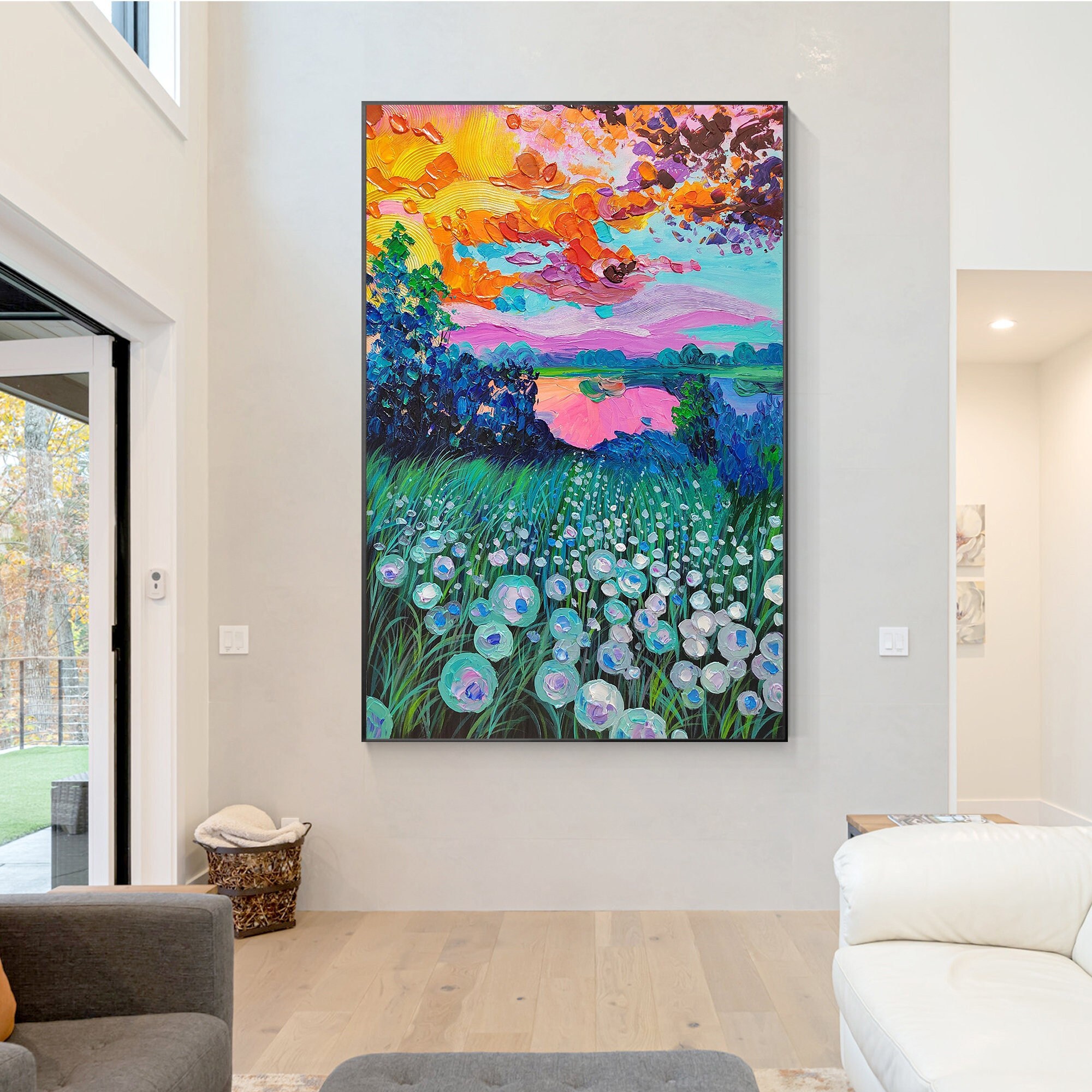 Sunset Colorful Flowers