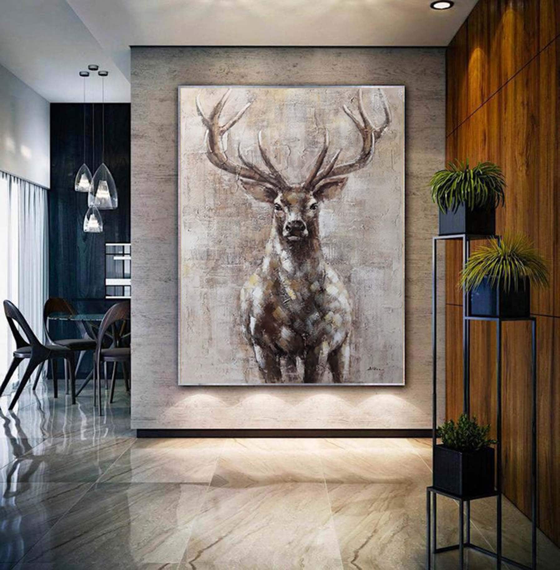 Deer Abstract Painting