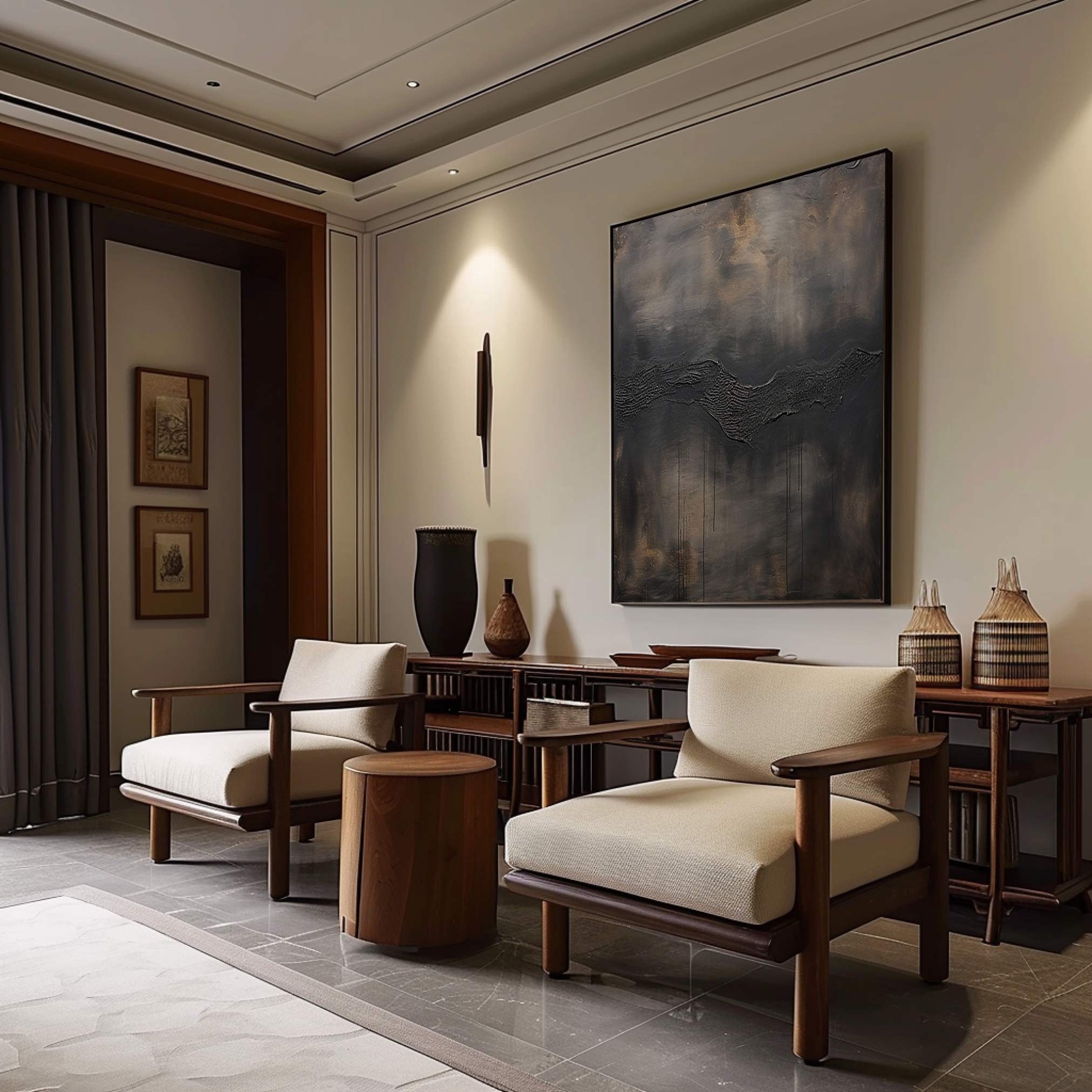 Medieval Black Brown Abstract