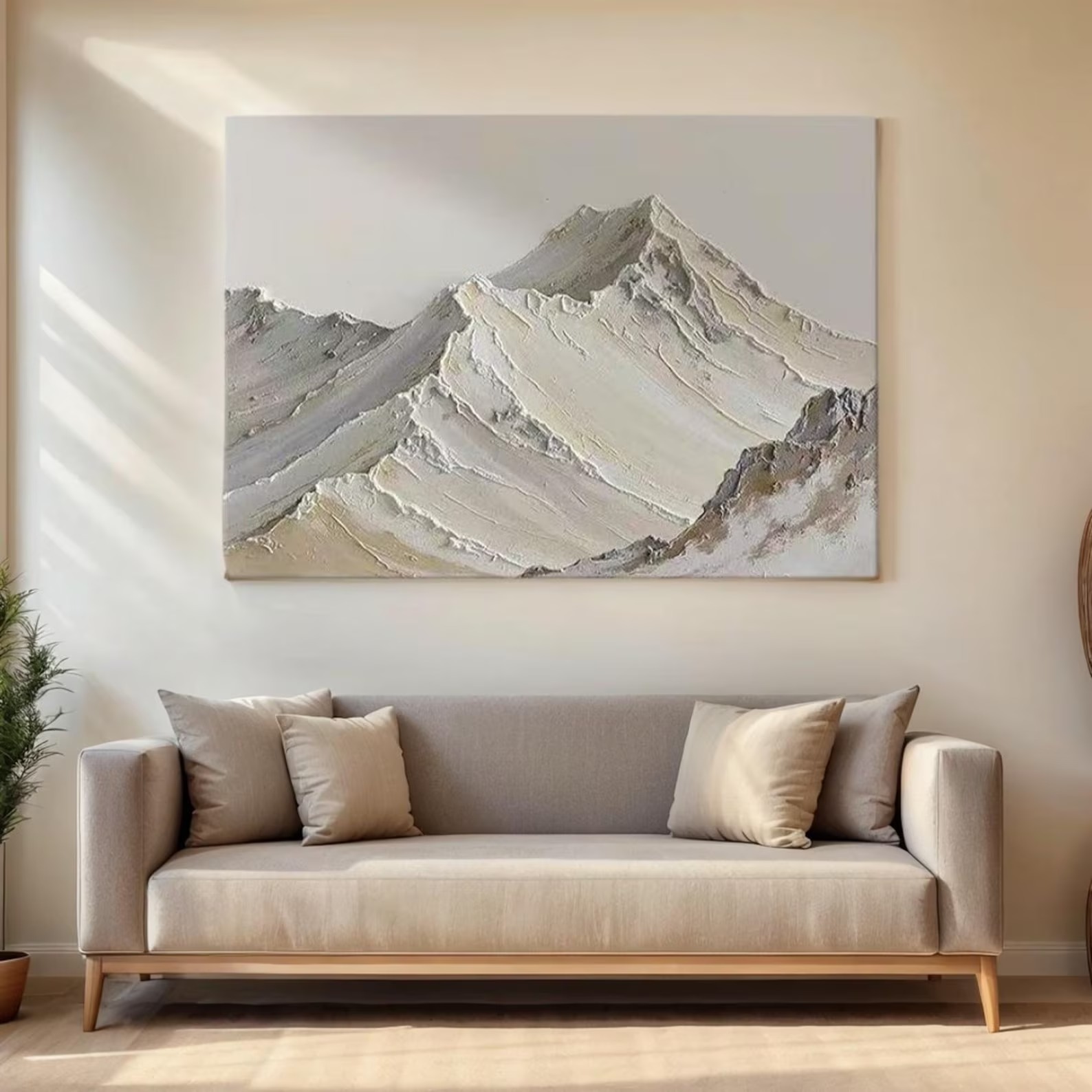 Palette Knife Peaks - Sculpted Snowdrift Art