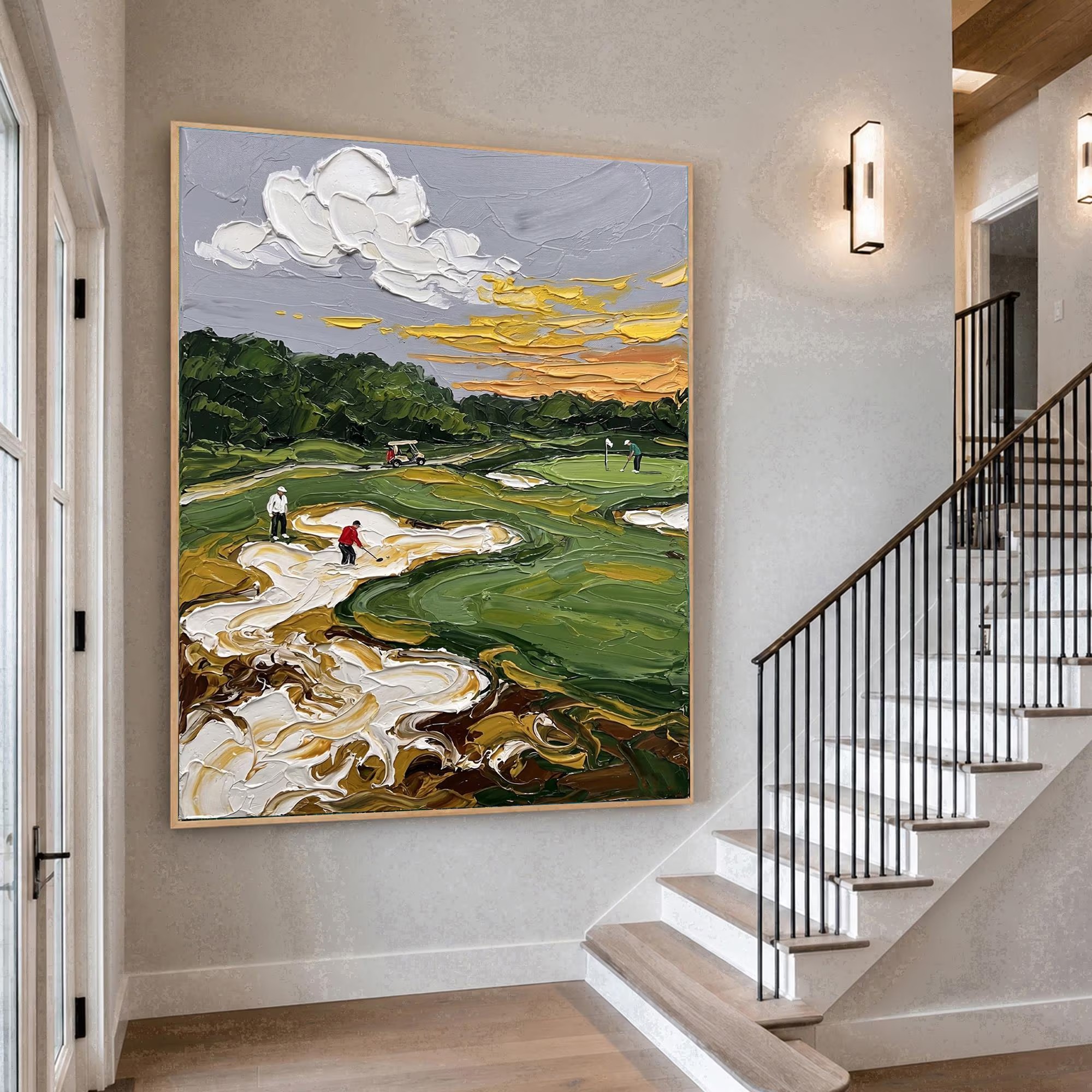 he Last Round | Textured Golf Course Sunset Wall Art