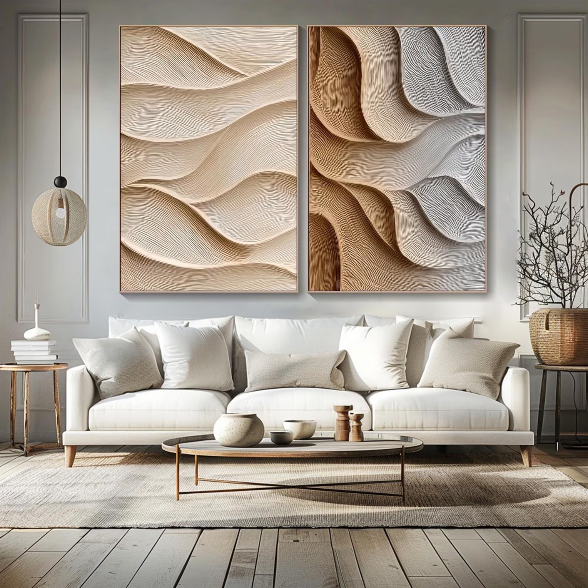Textured Wave Duo Panels