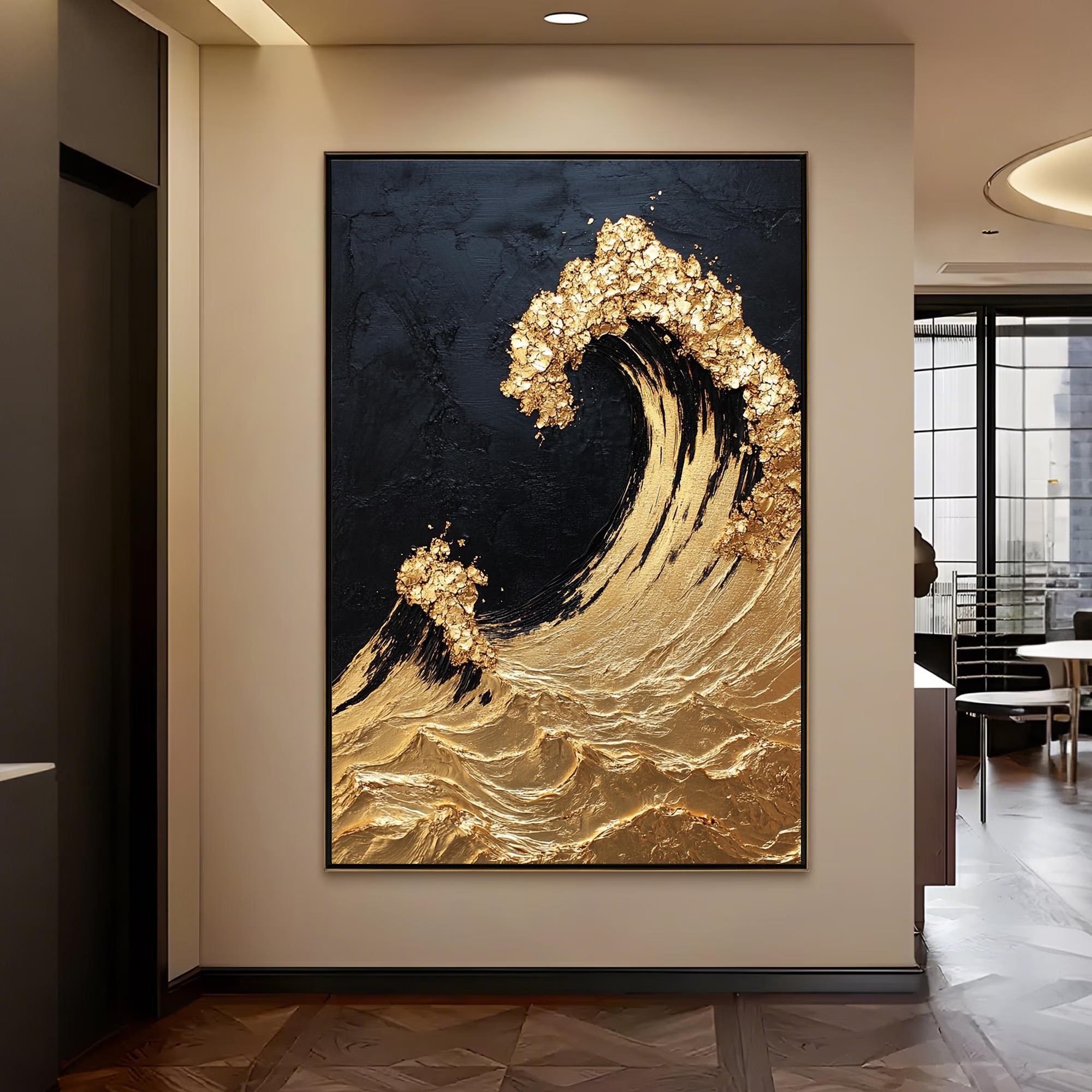 Elegant Gold Surge Wall Decor