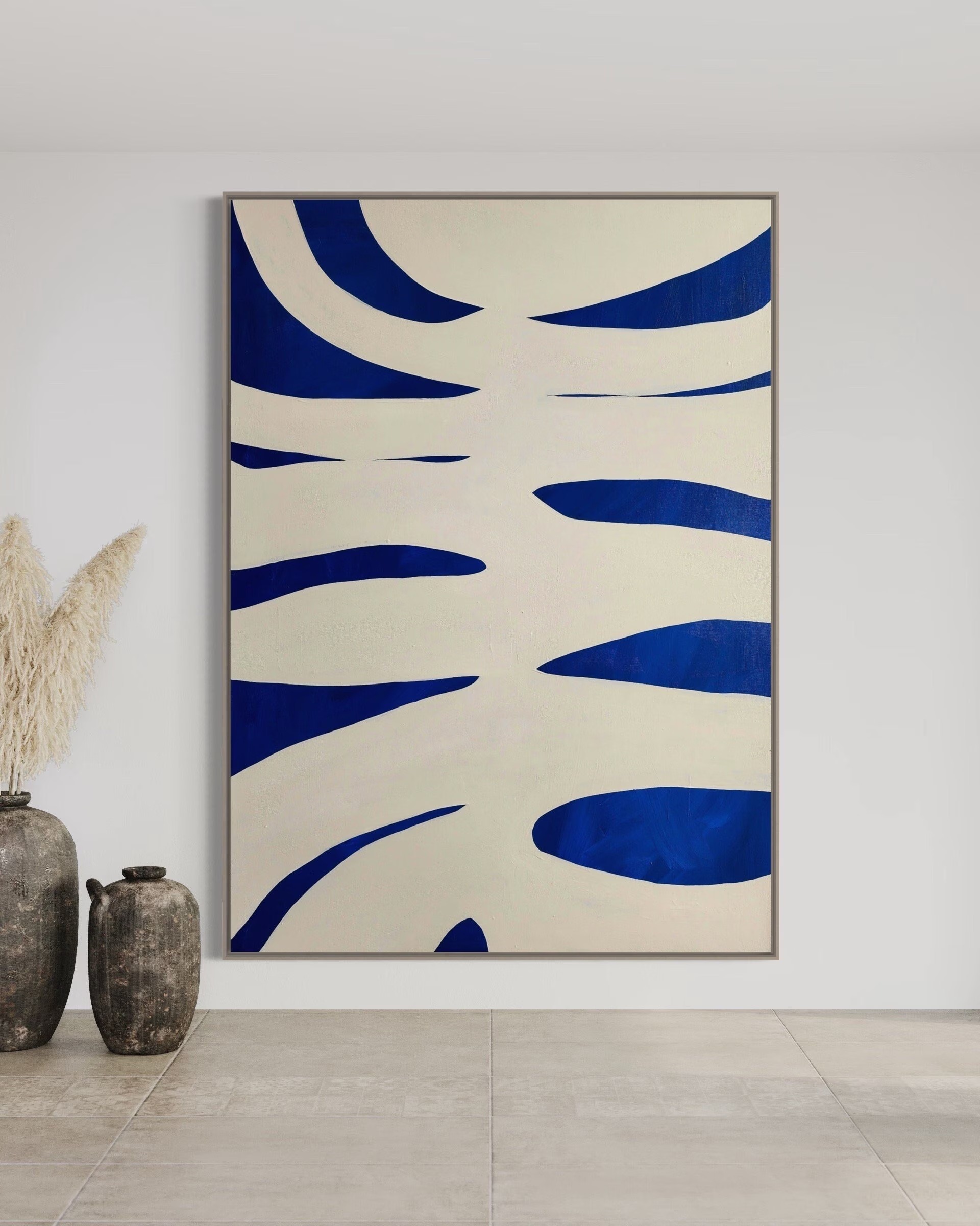 Rhythmic Indigo Abstraction