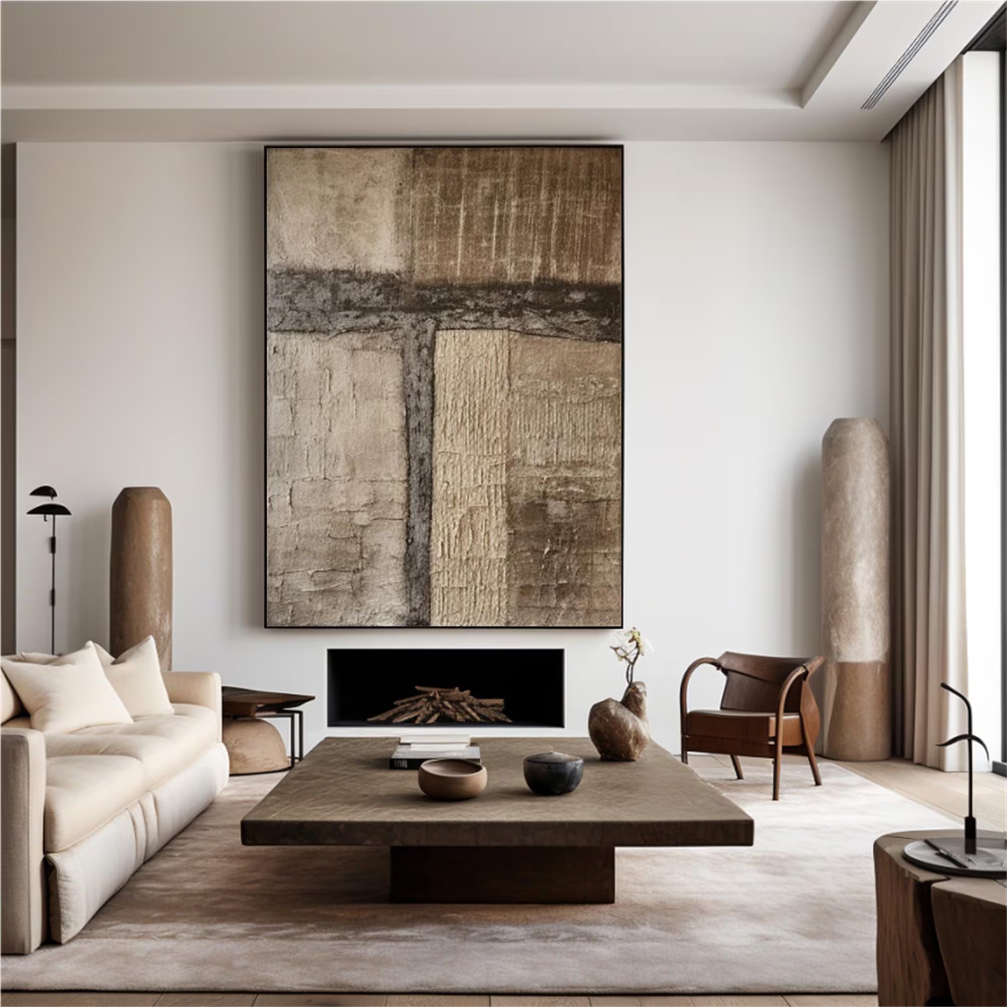 Rustic Textured Cross Art