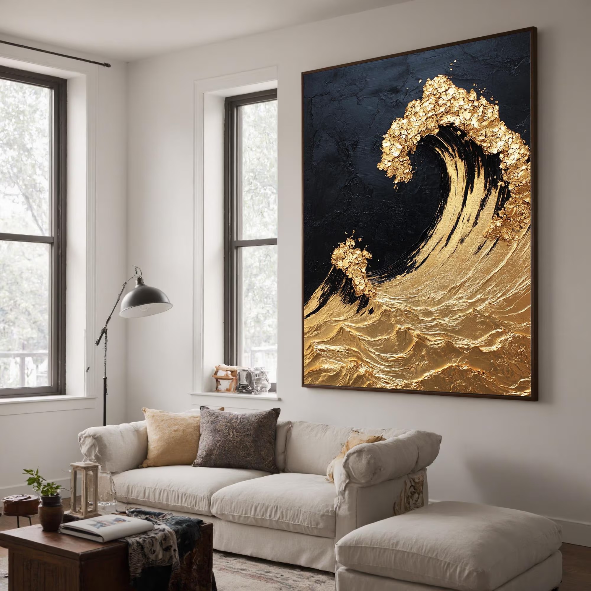 Elegant Gold Surge Wall Decor