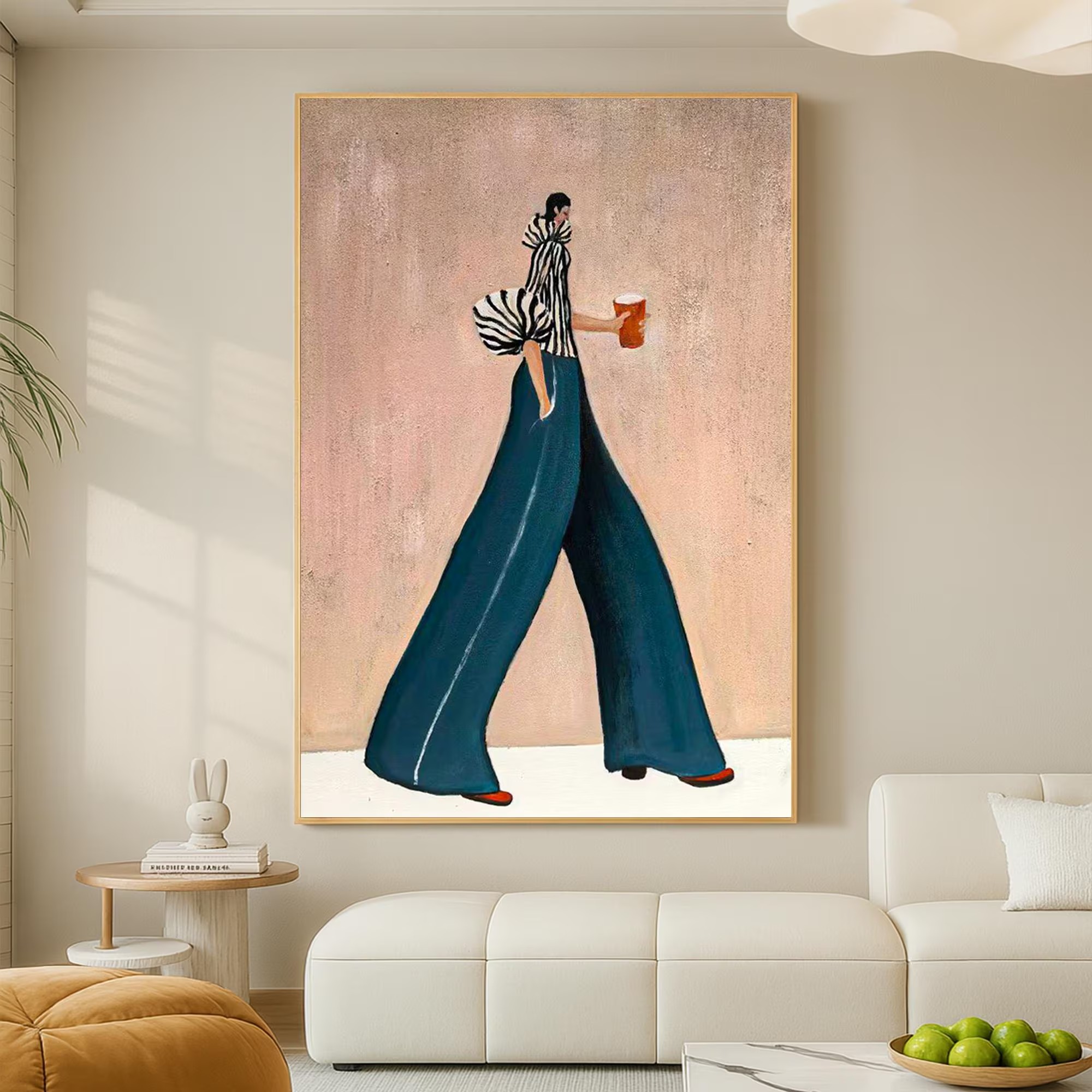 Trendy Wide-Leg Walk Artwork