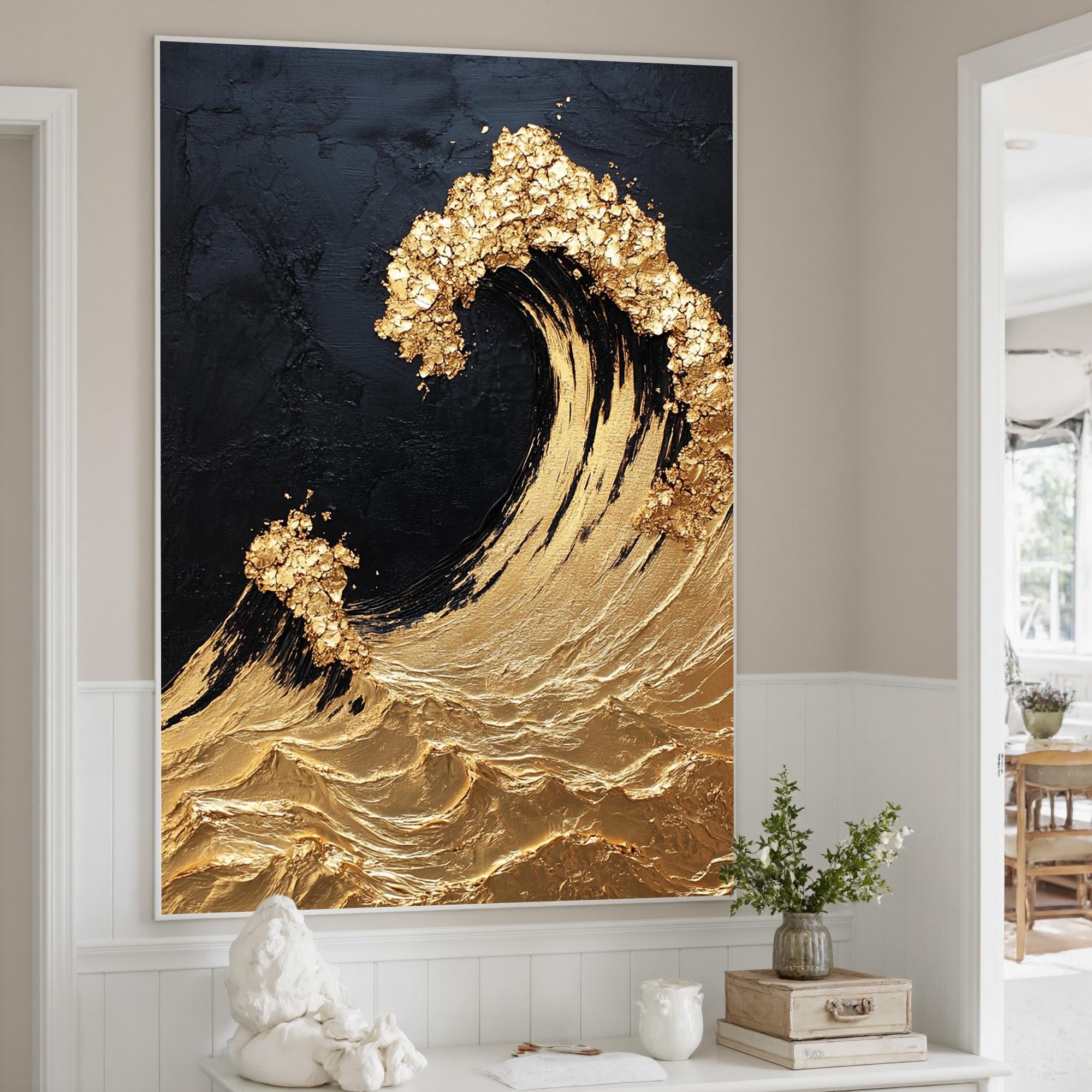 Elegant Gold Surge Wall Decor