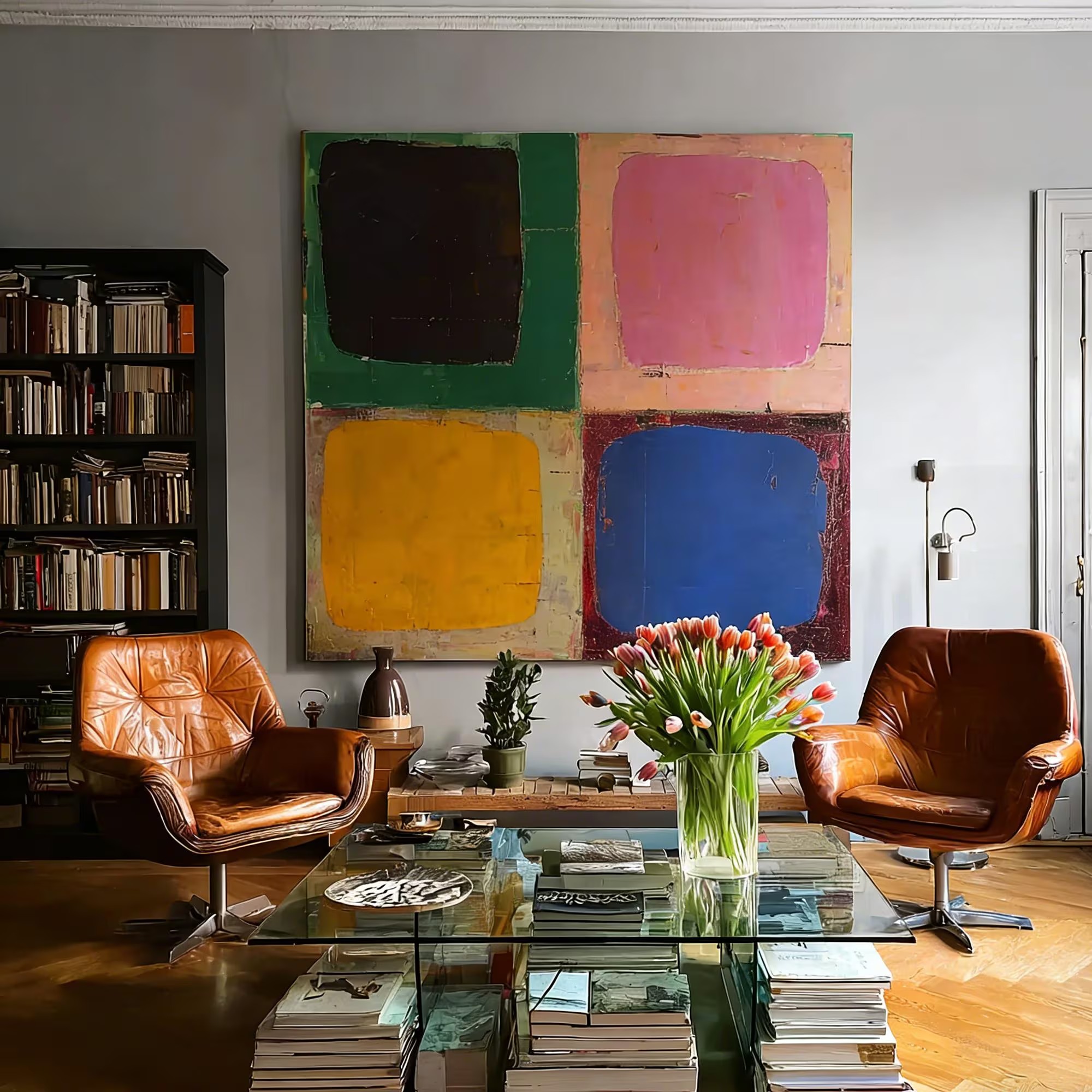 Four Color Block Abstract