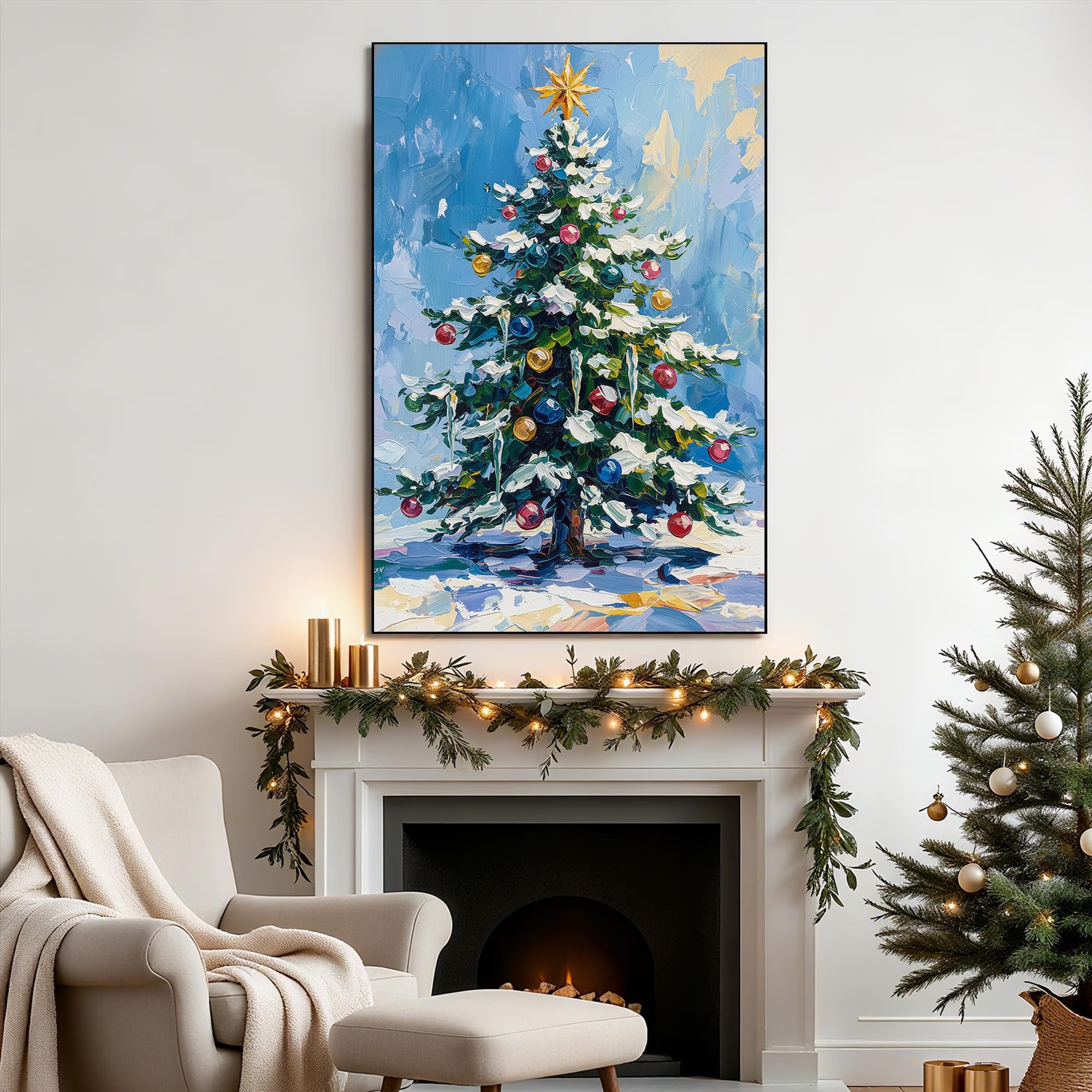 Winter Glow Christmas Tree Art