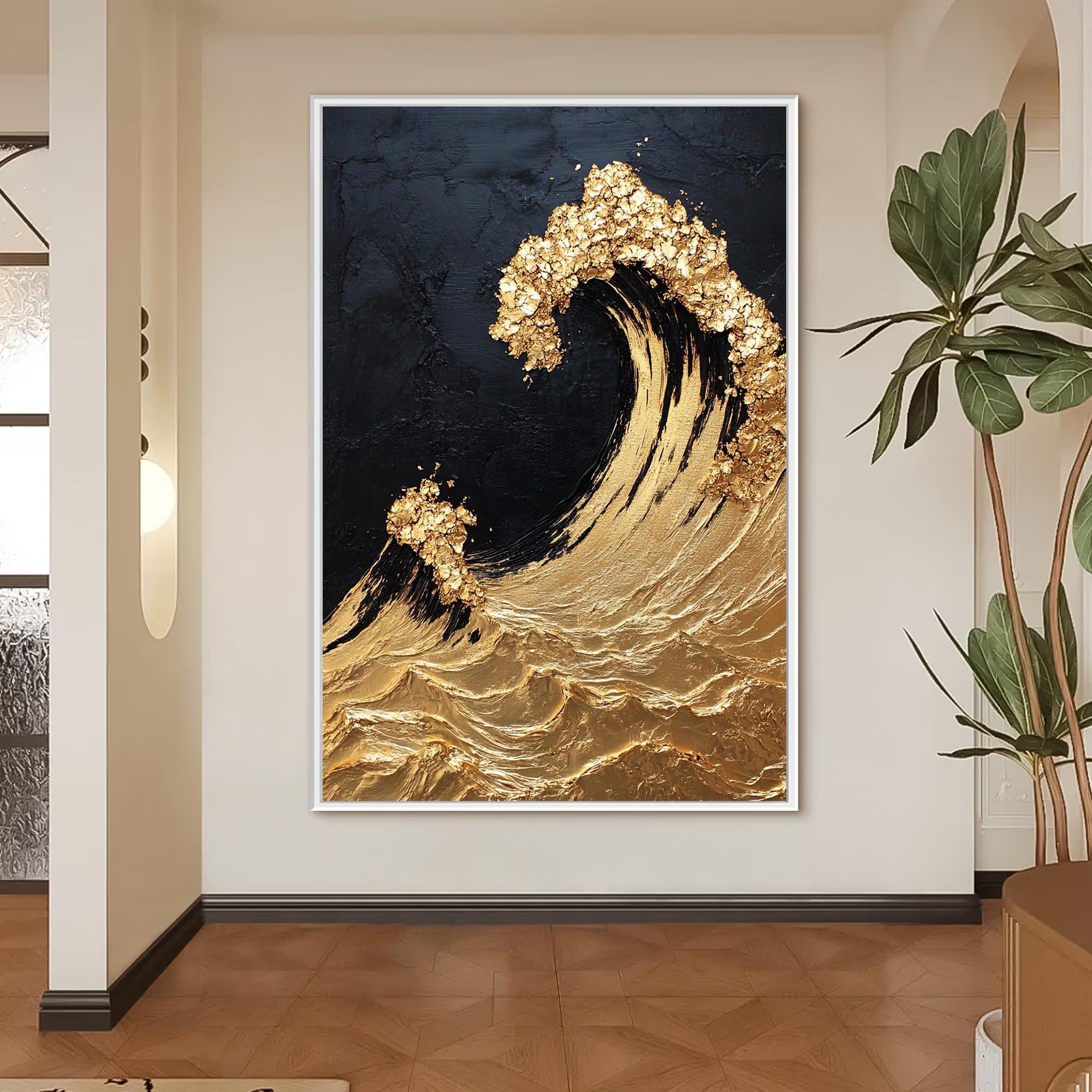 Elegant Gold Surge Wall Decor
