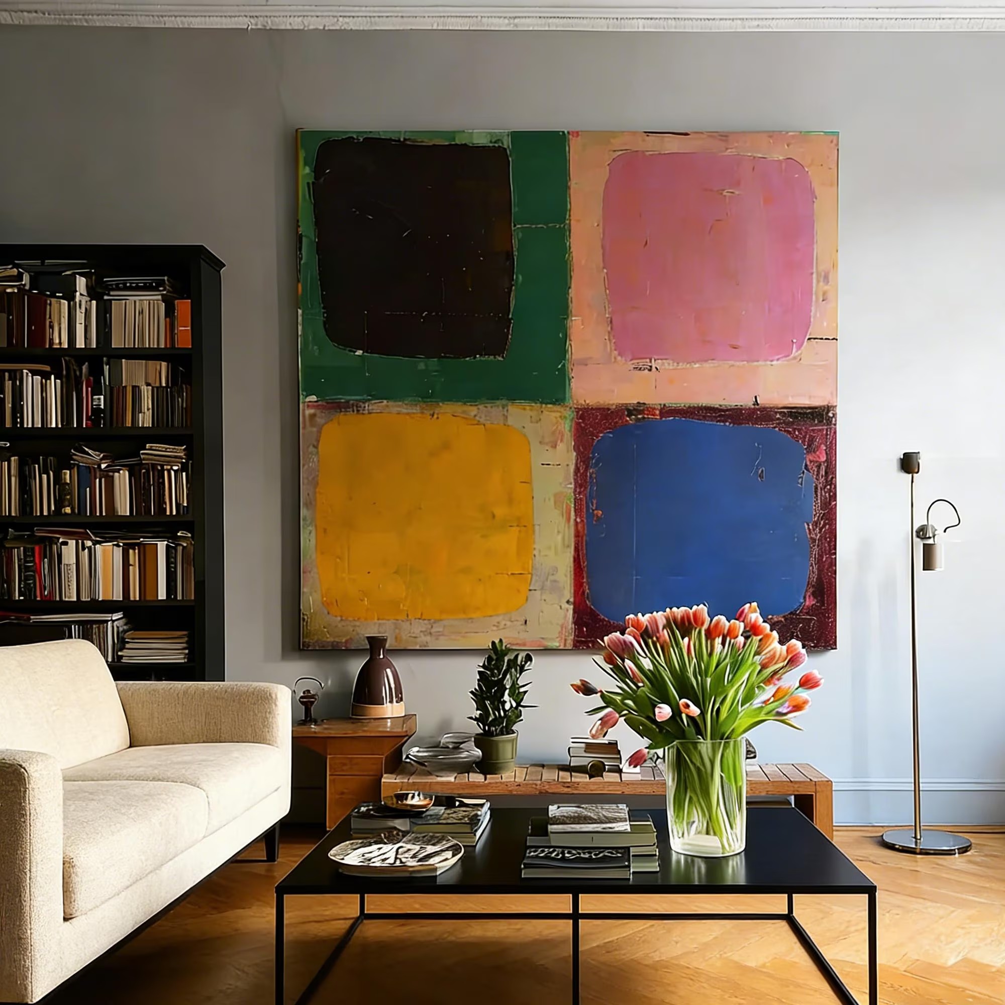 Four Color Block Abstract