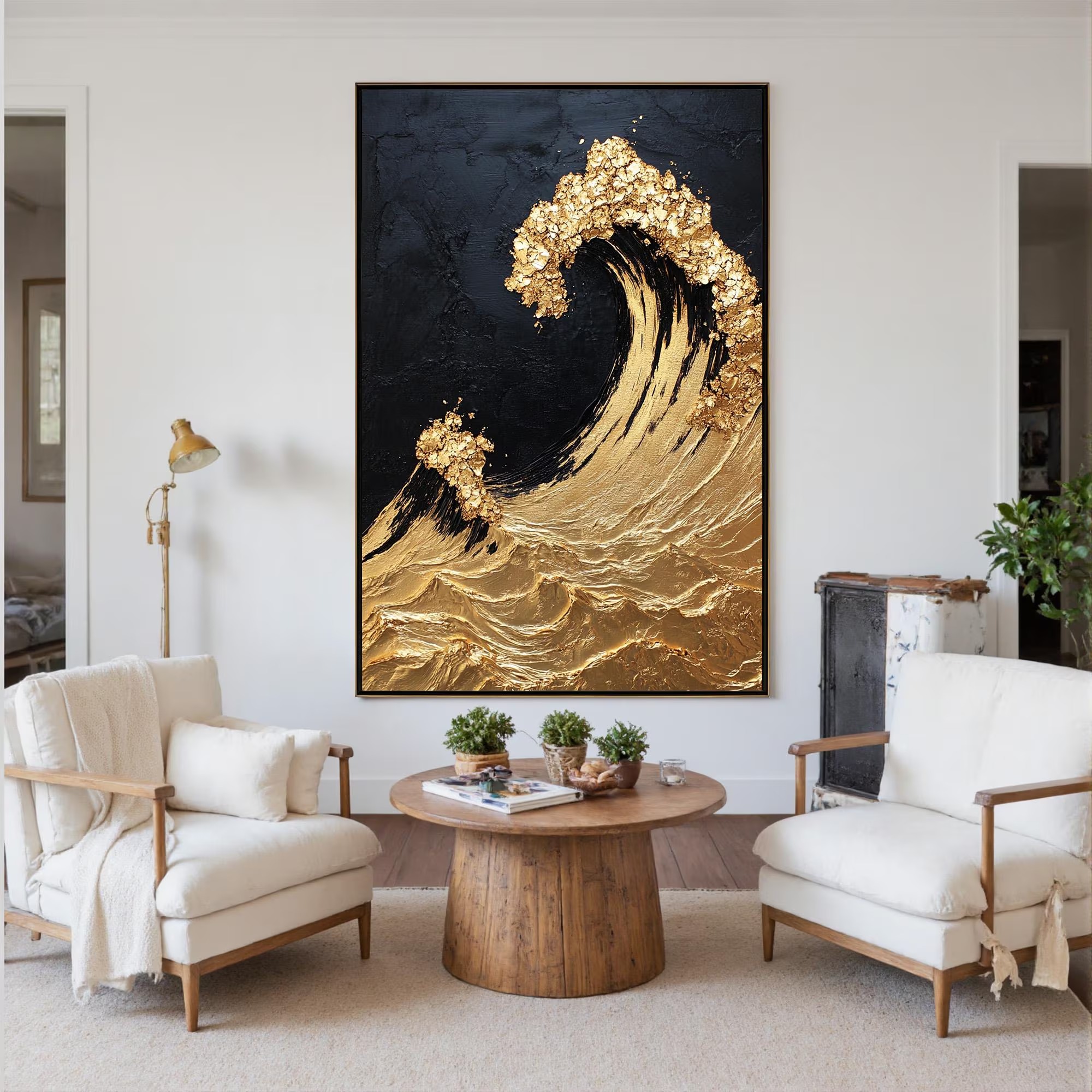 Elegant Gold Surge Wall Decor