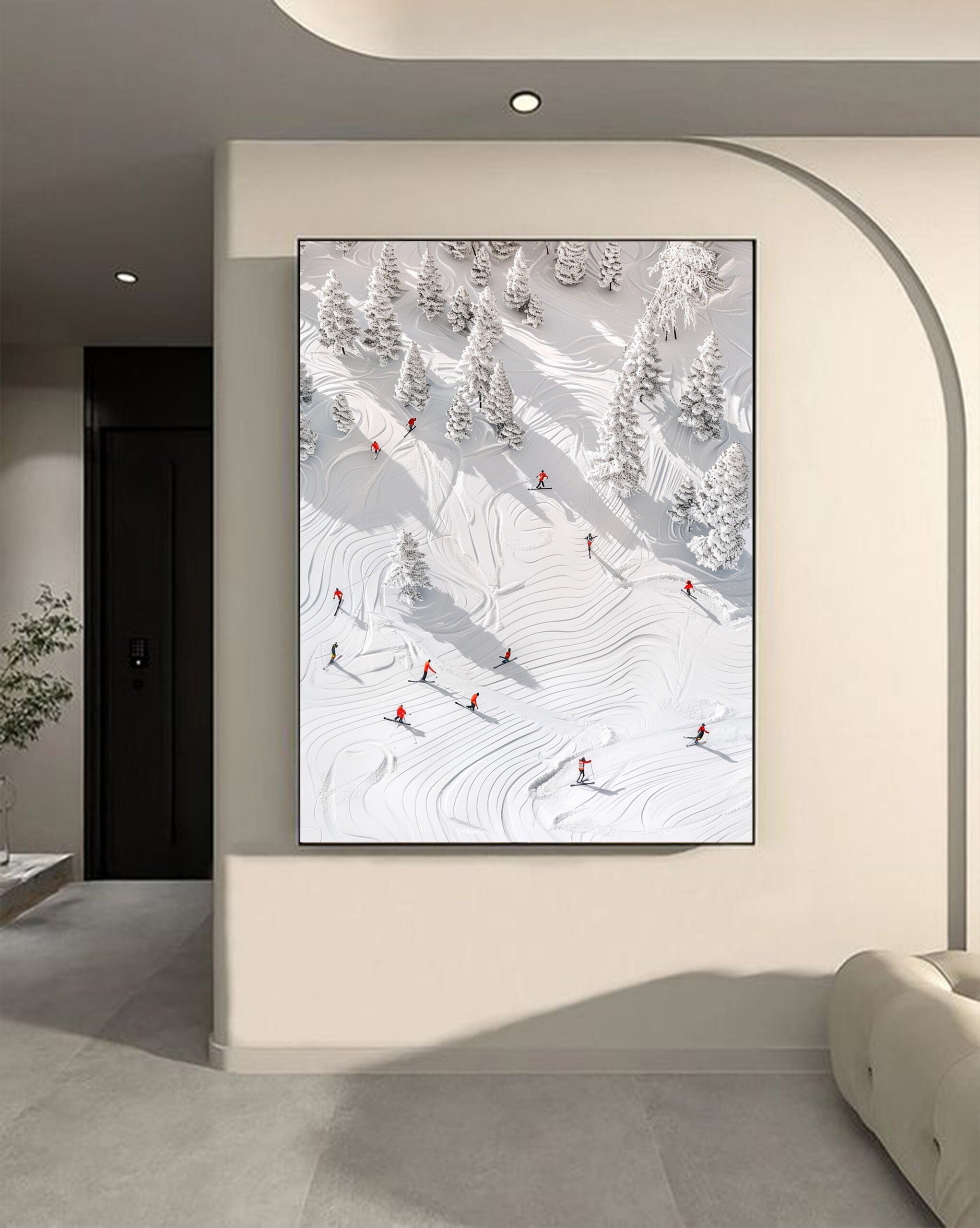 Frosted Mountain Ski Scene