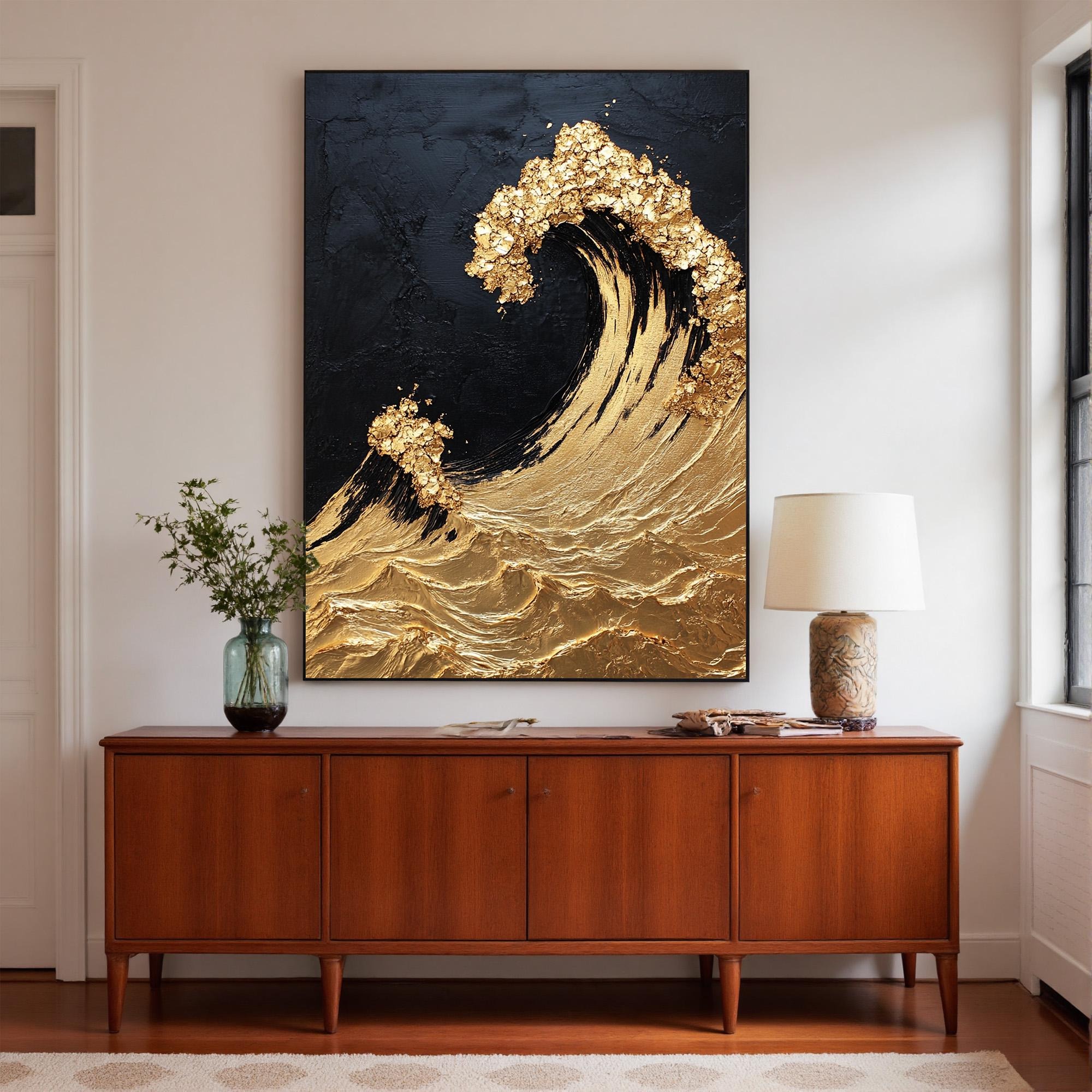 Elegant Gold Surge Wall Decor
