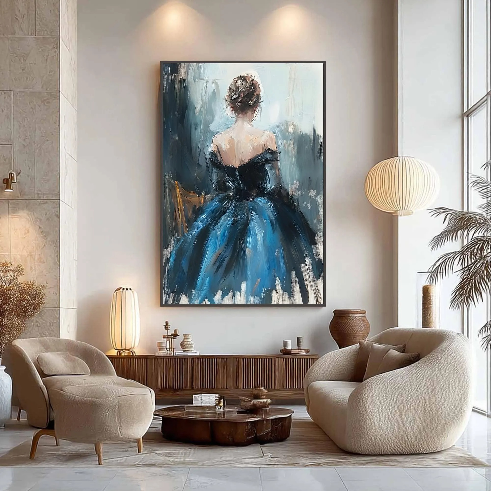 Elegant Silhouette in Blue Hues