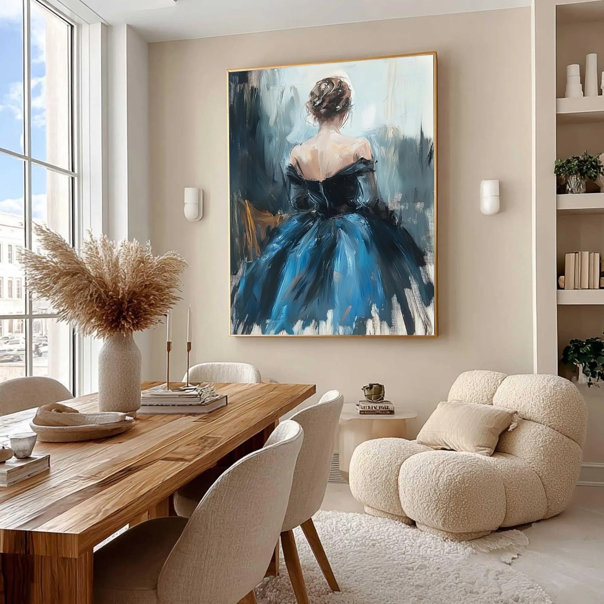 Elegant Silhouette in Blue Hues