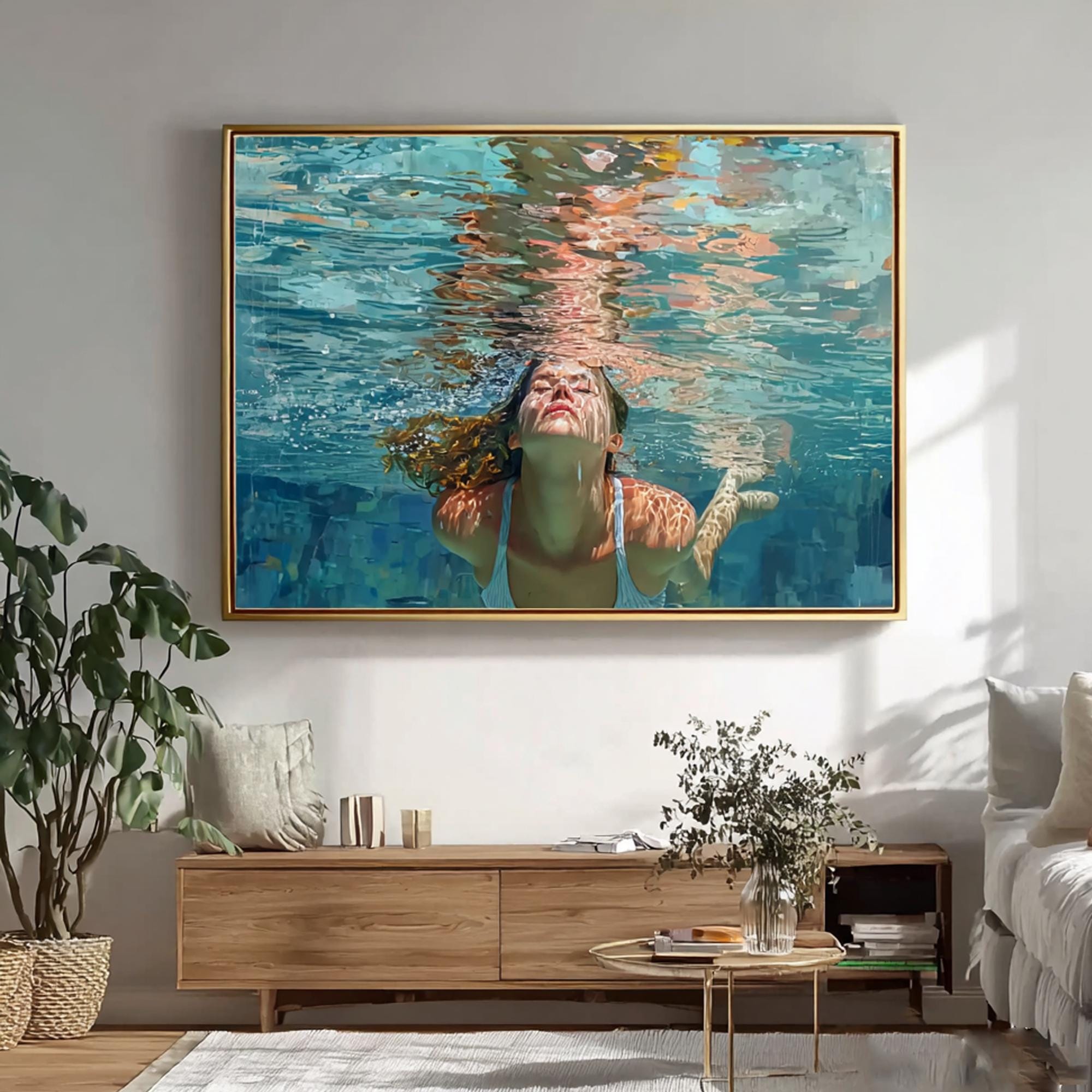 Bedroom Blue Water Painting