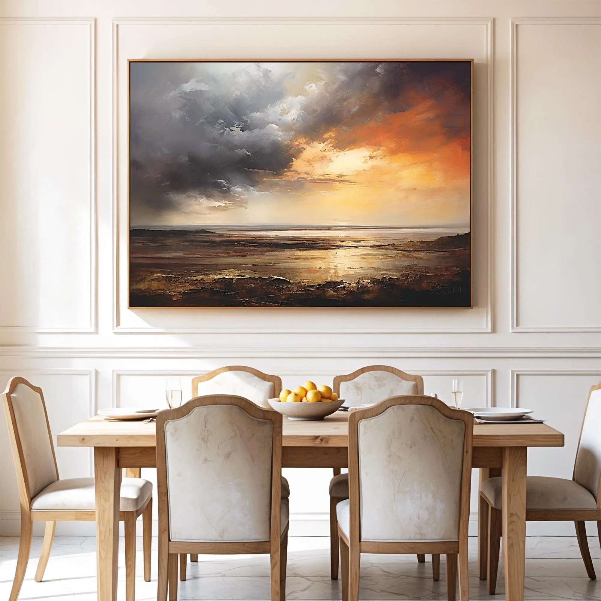 Moody Sunset Reflections Art