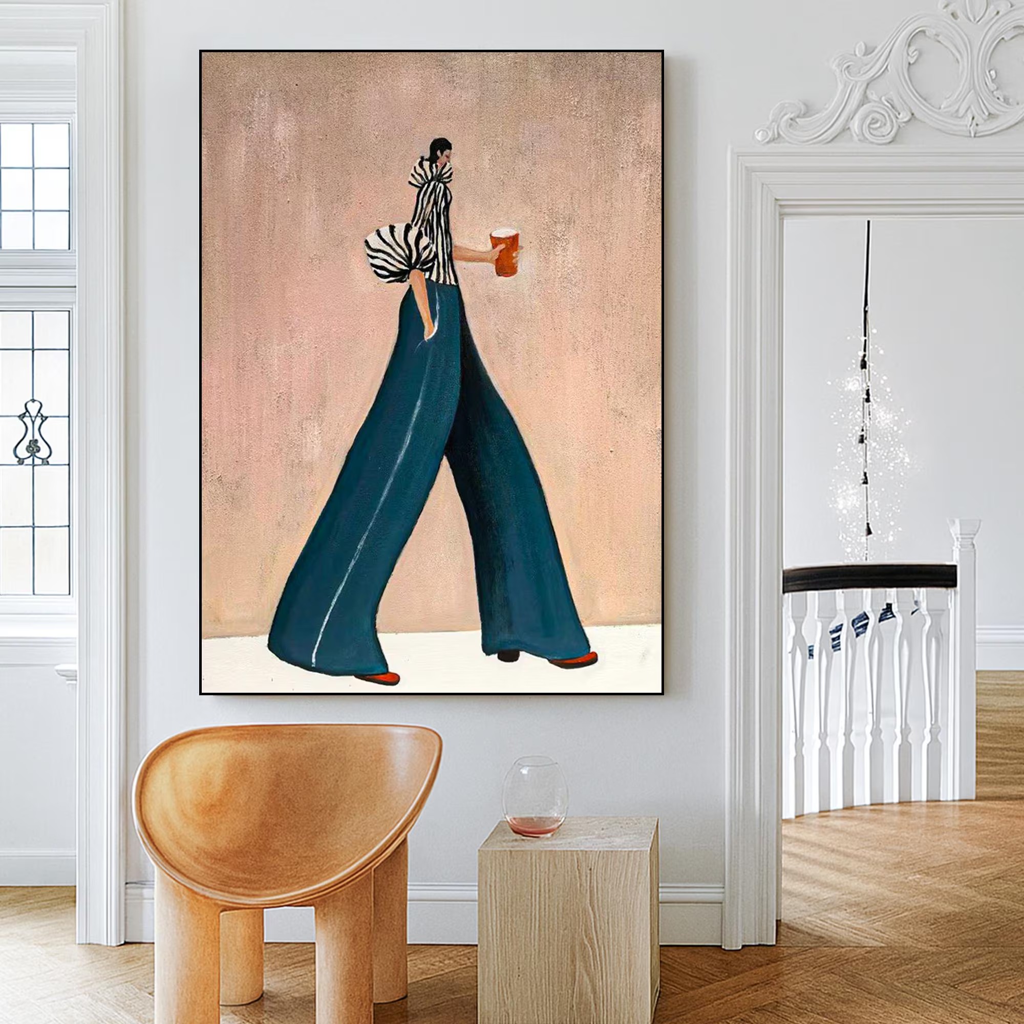 Trendy Wide-Leg Walk Artwork