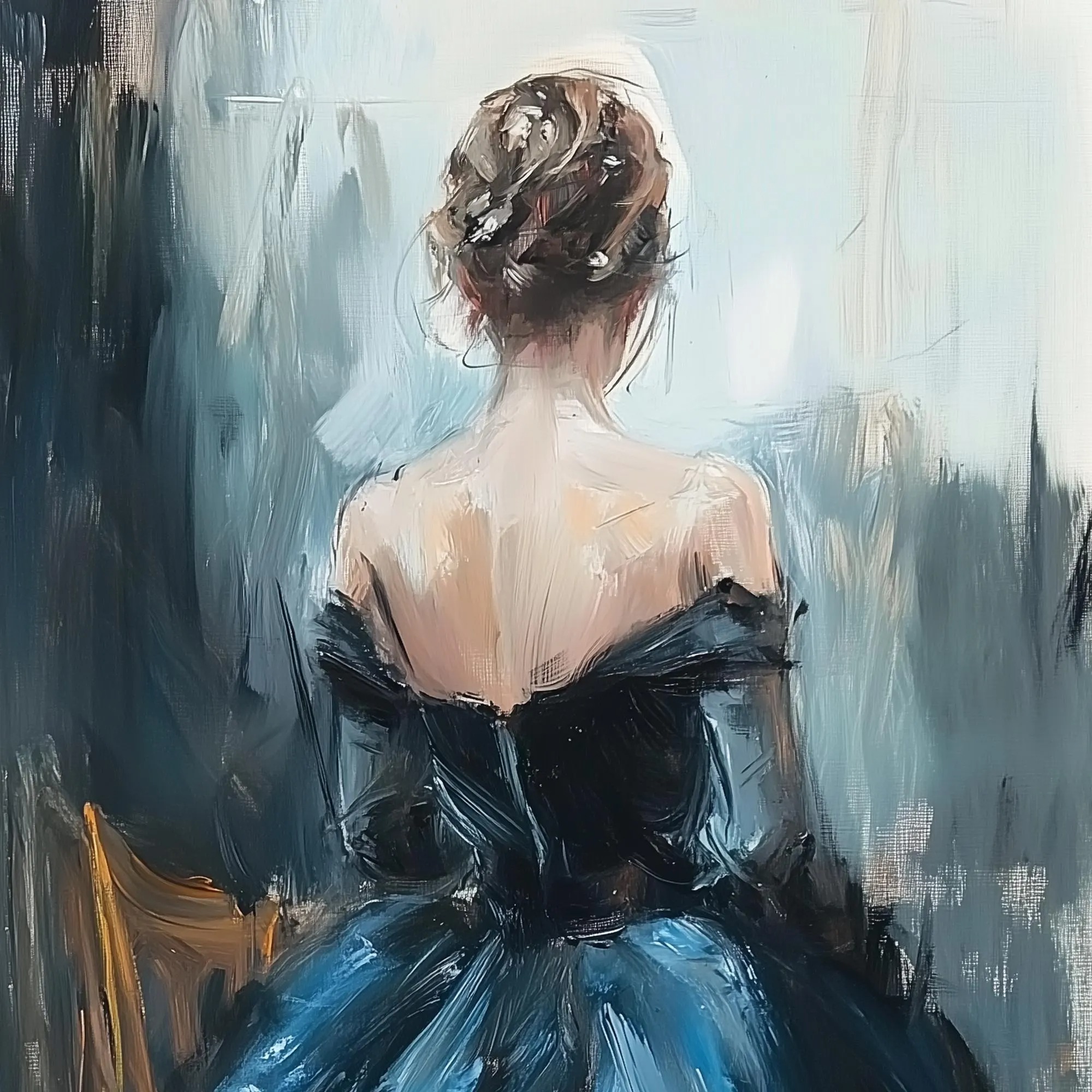 Elegant Silhouette in Blue Hues