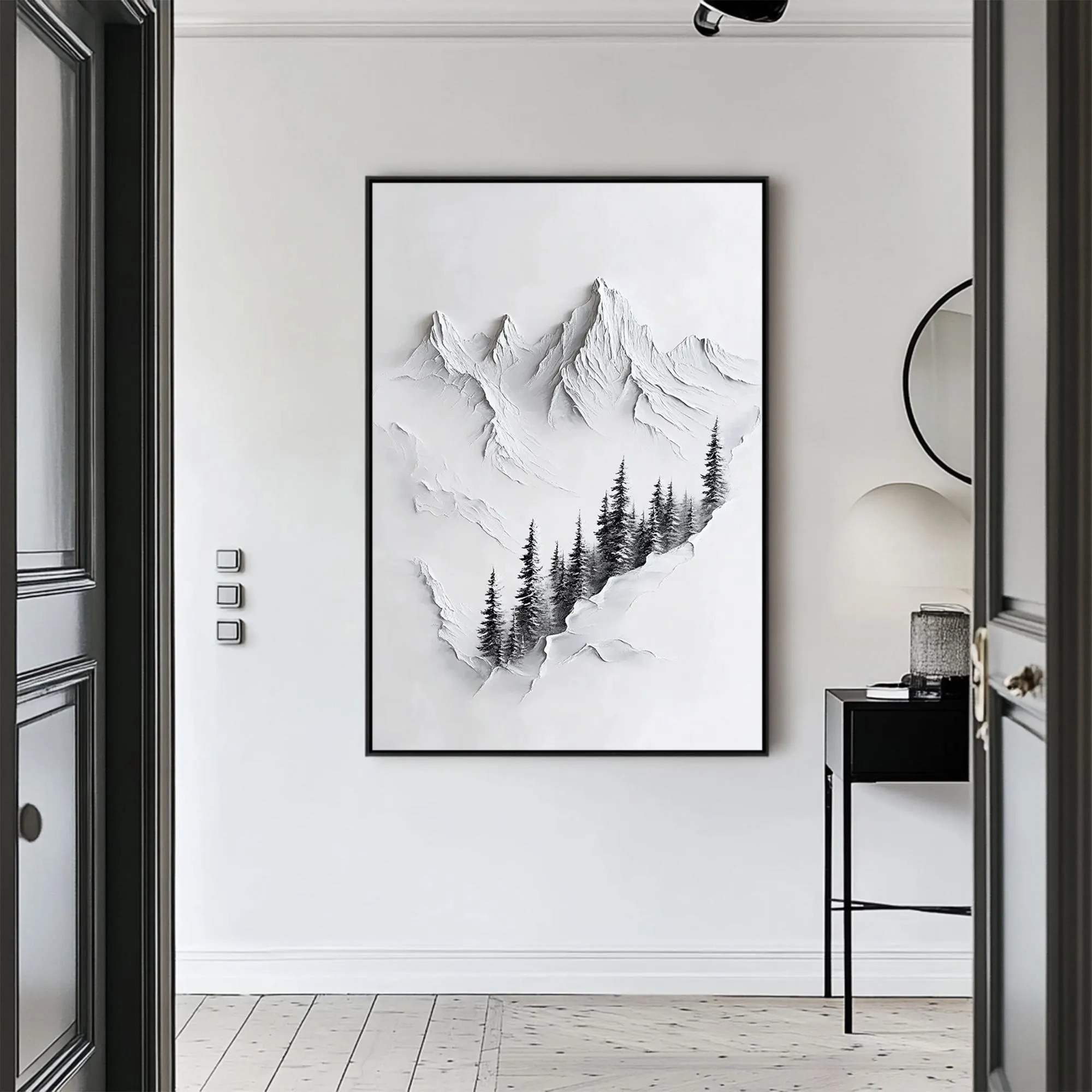 Whispering Peaks – Minimal Mountain Landscape Art