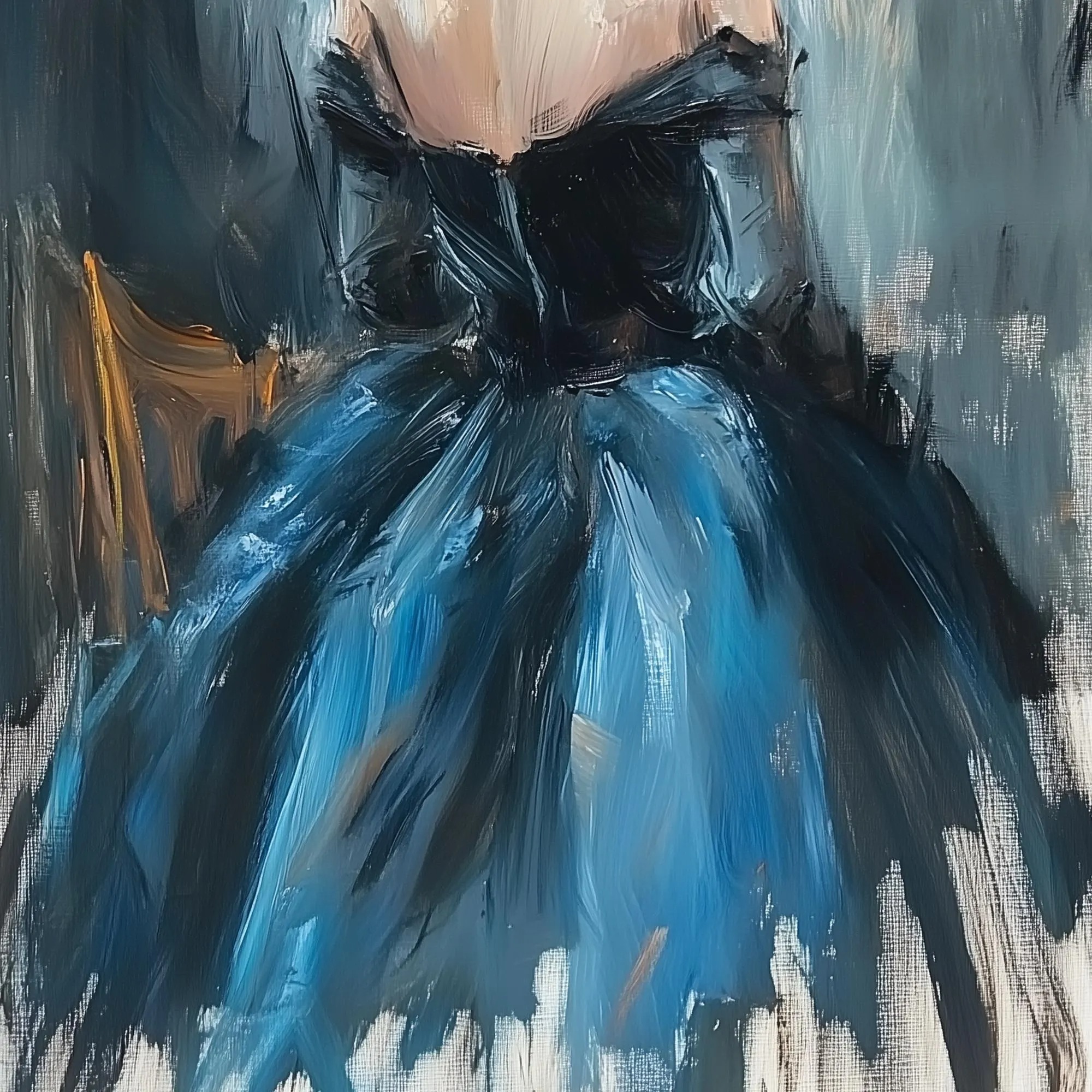 Elegant Silhouette in Blue Hues