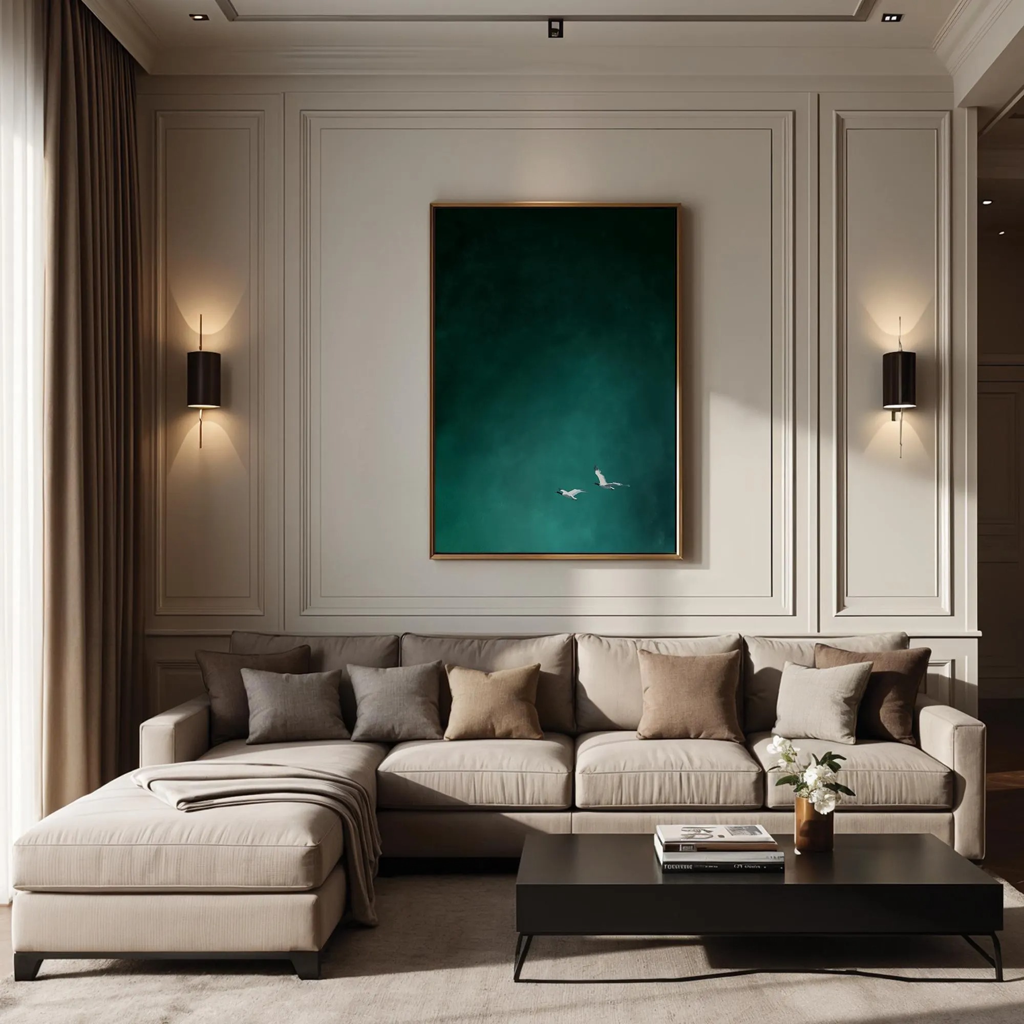 Sophisticated Sky Birds Canvas
