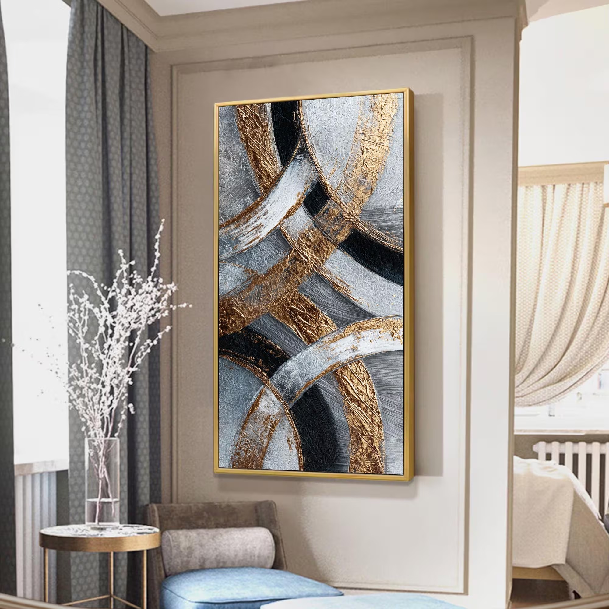 Interlocking Gold Gray Harmony