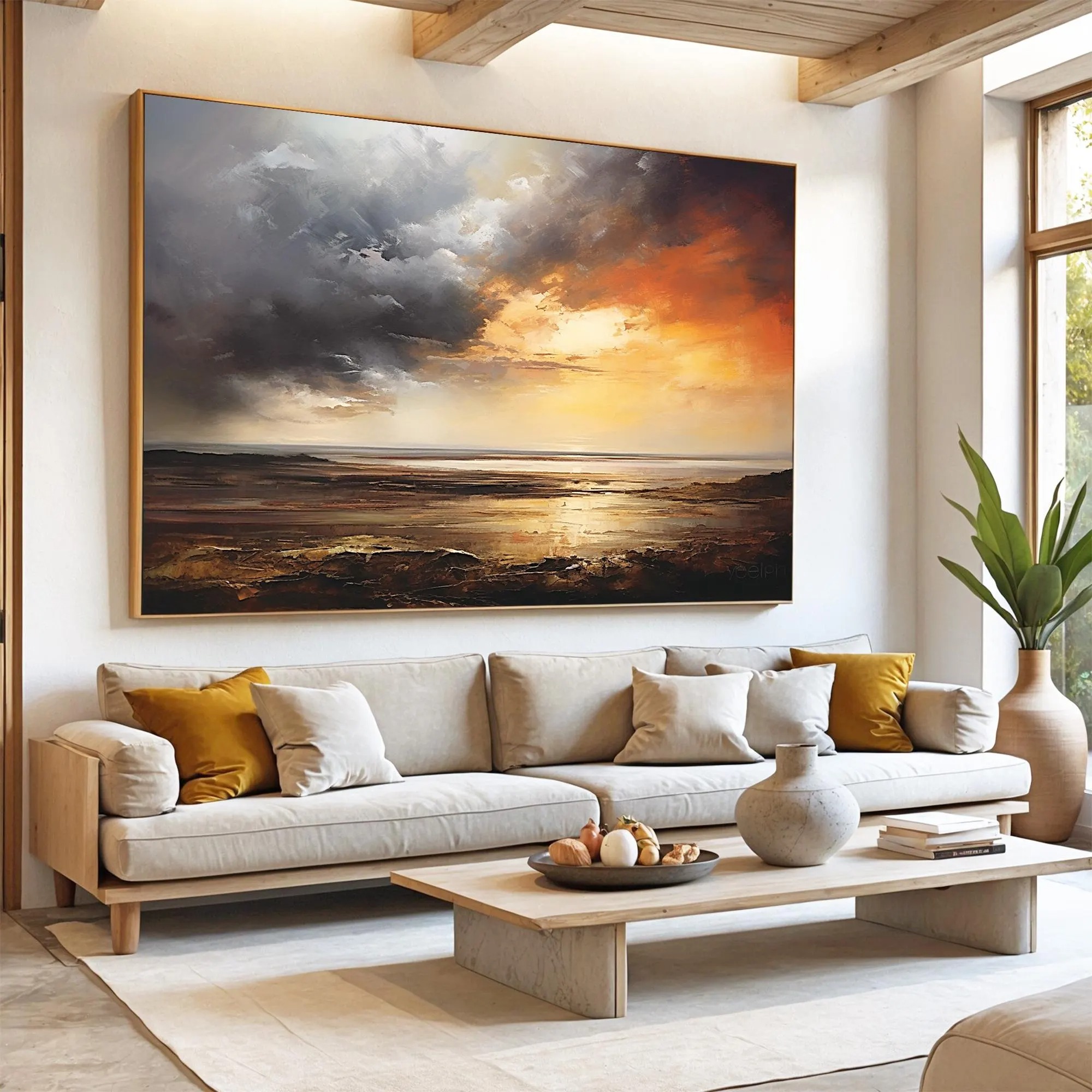 Moody Sunset Reflections Art