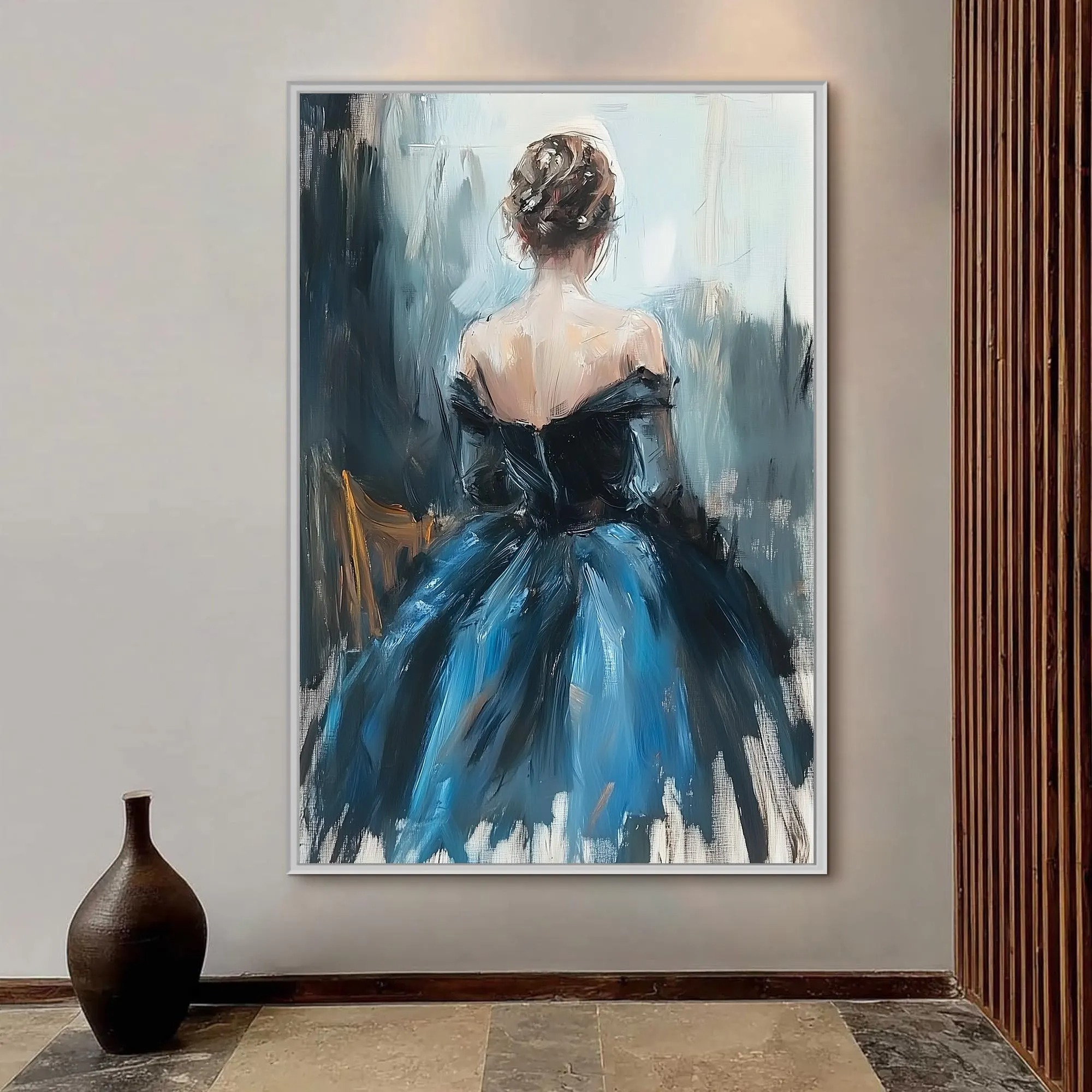 Elegant Silhouette in Blue Hues