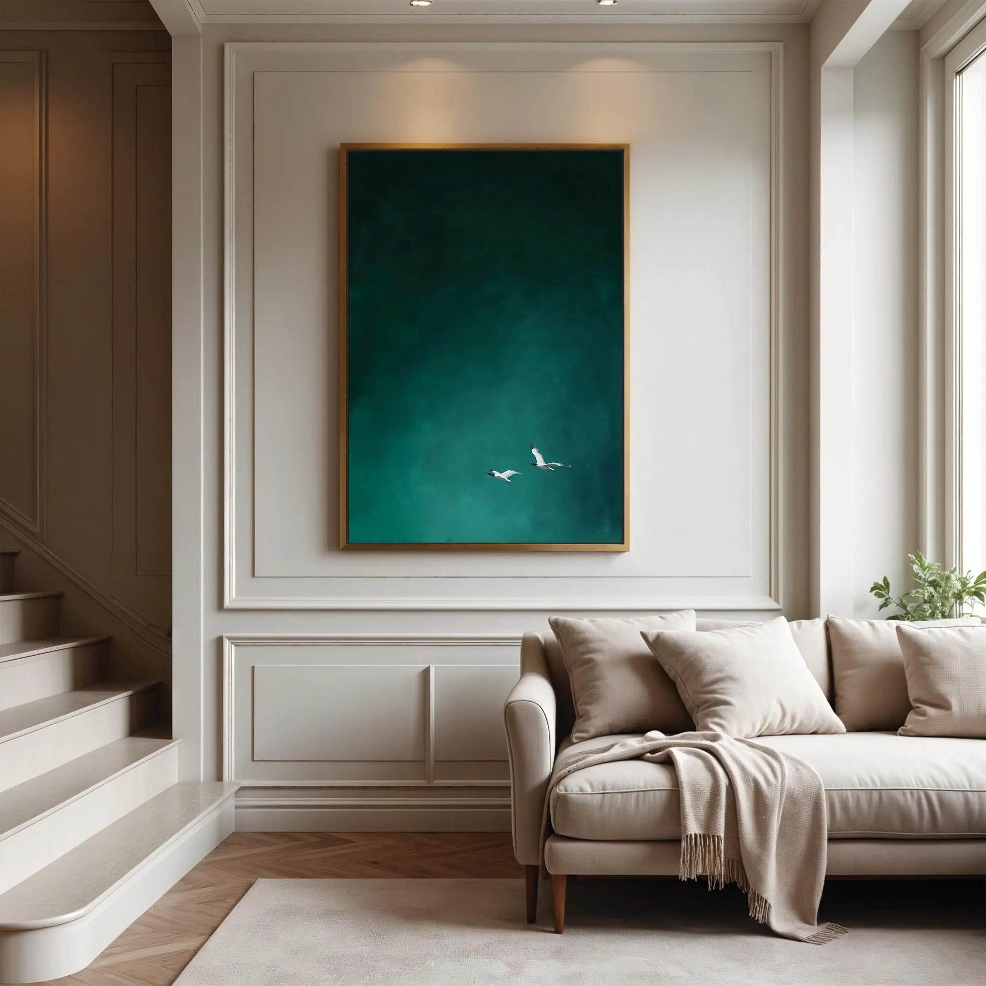 Sophisticated Sky Birds Canvas