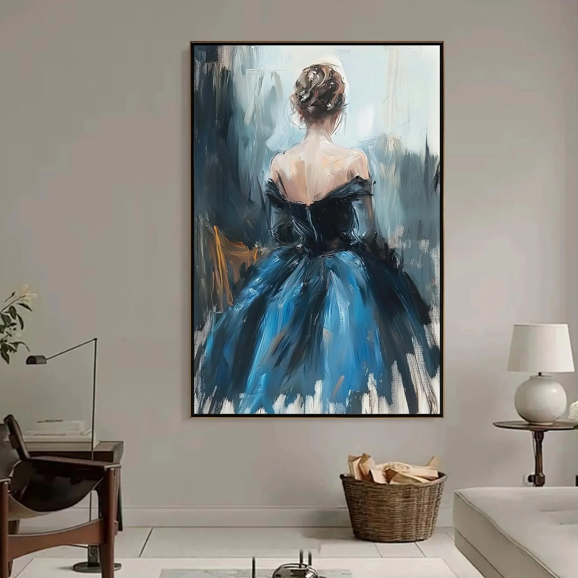Elegant Silhouette in Blue Hues