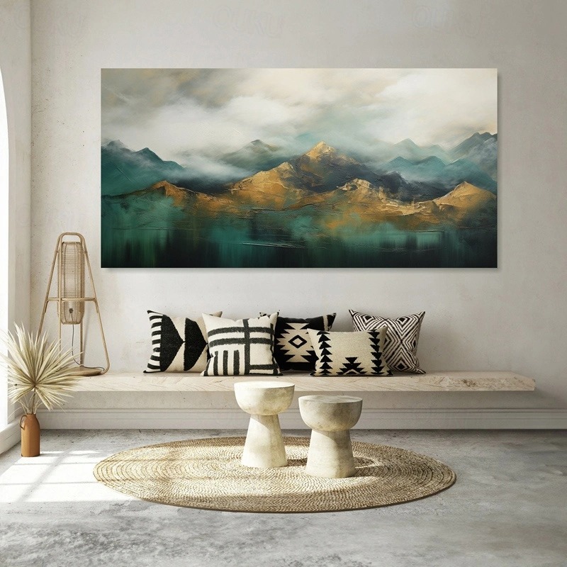 Golden Peaks in Mist