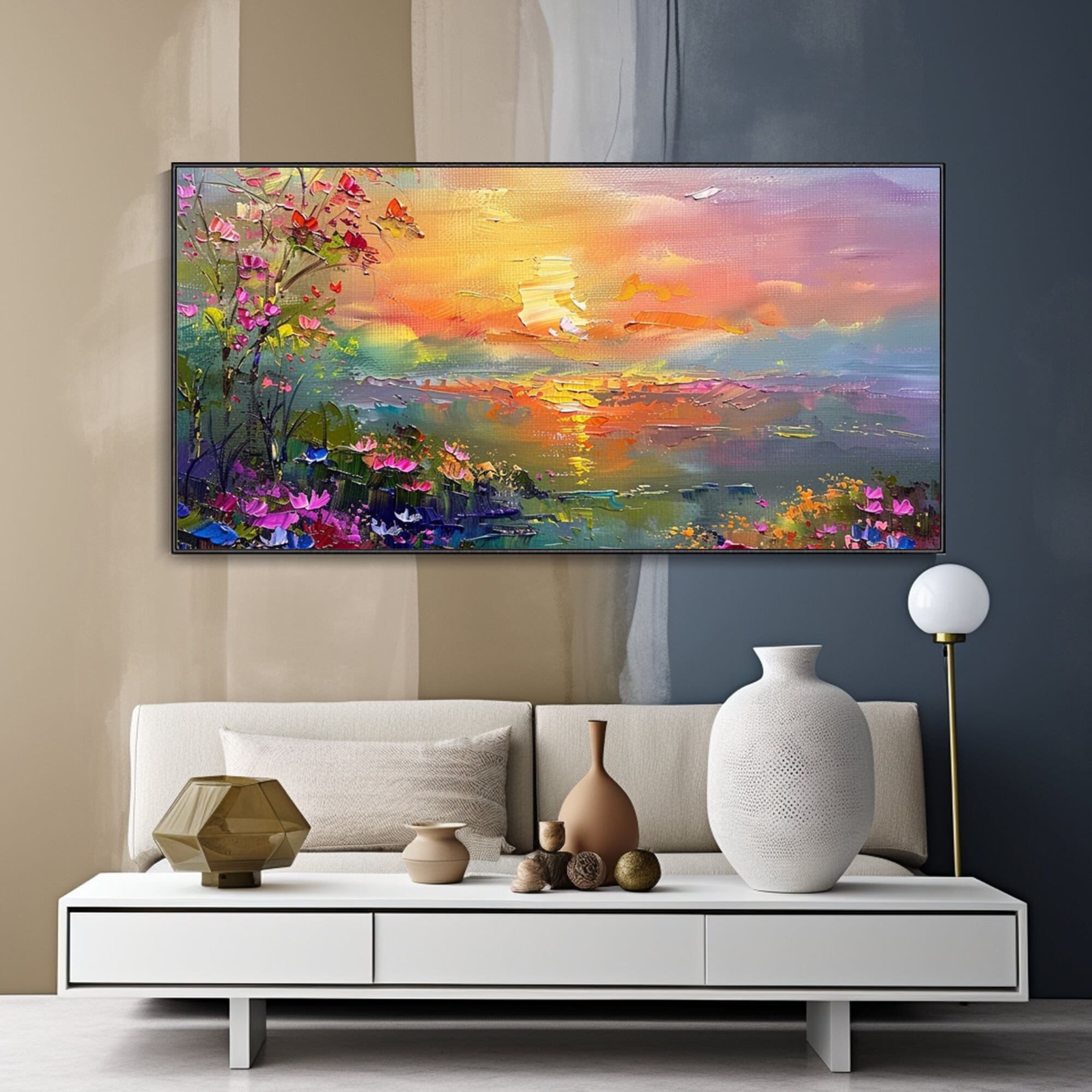 Vibrant Dusk Flowerscape