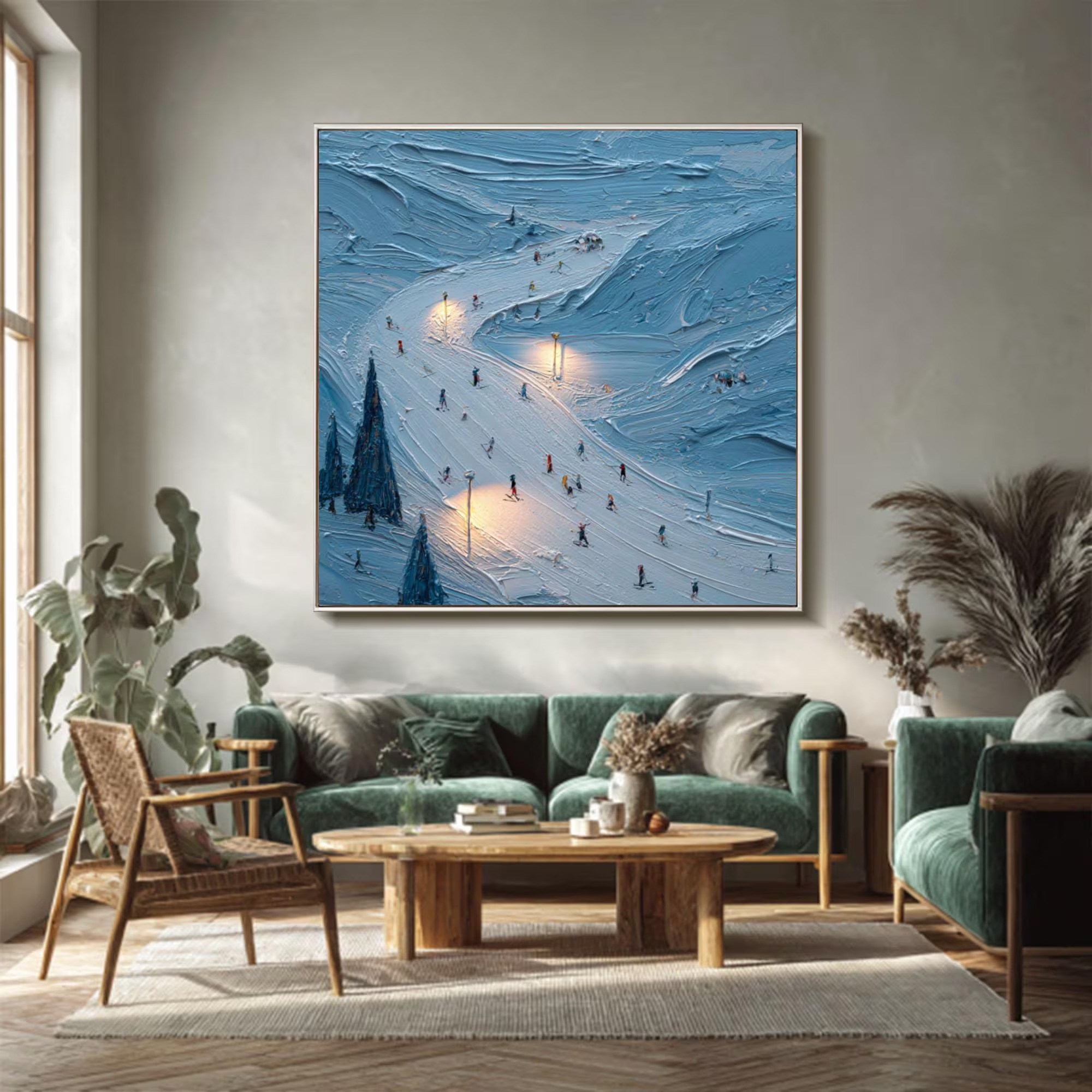 Illuminated Ski Slope Artwork