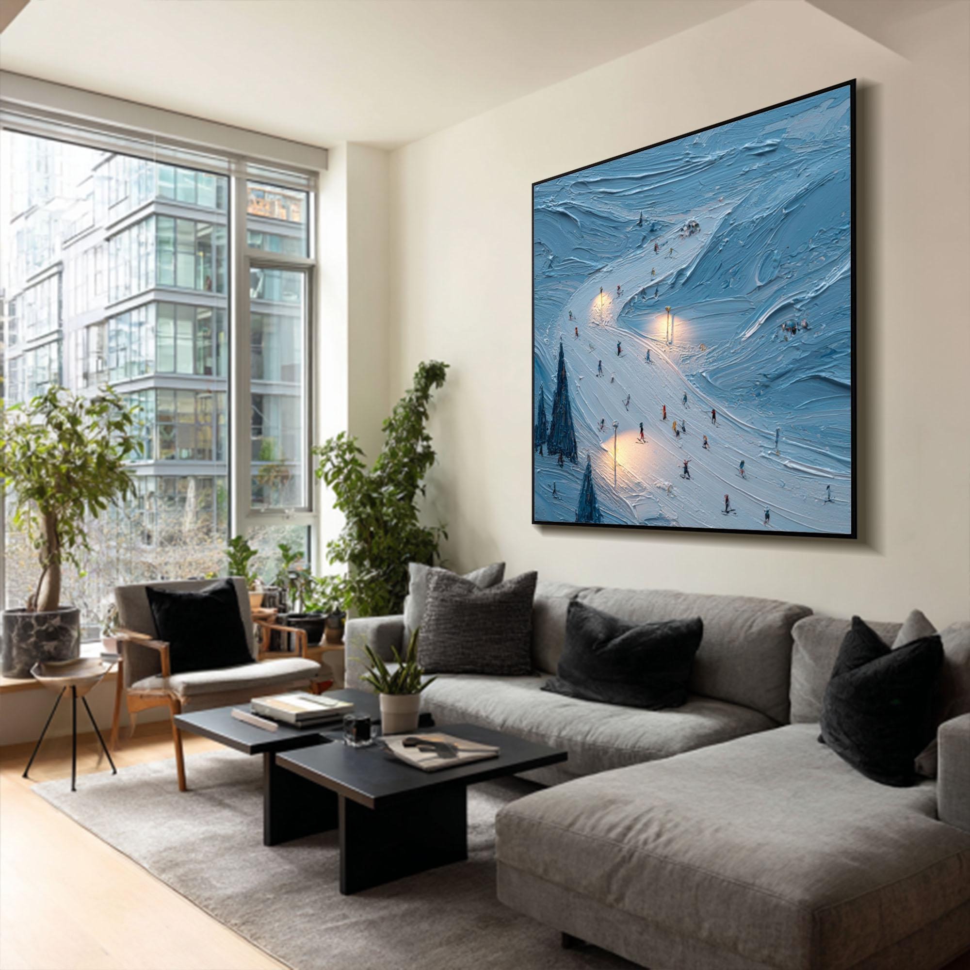 Illuminated Ski Slope Artwork