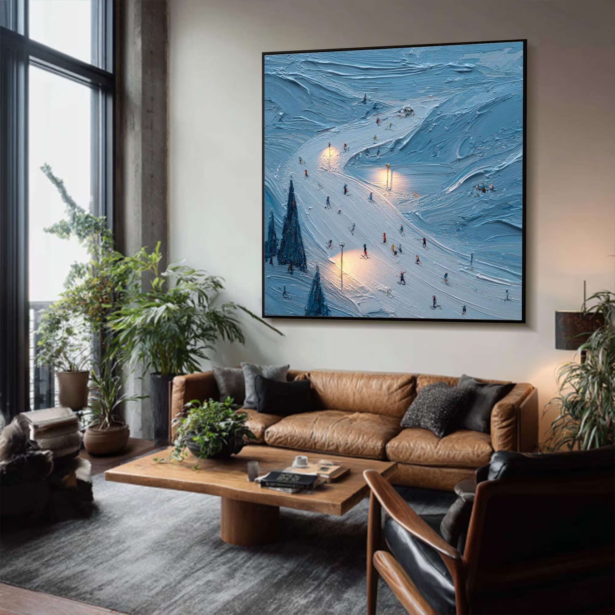 Illuminated Ski Slope Artwork