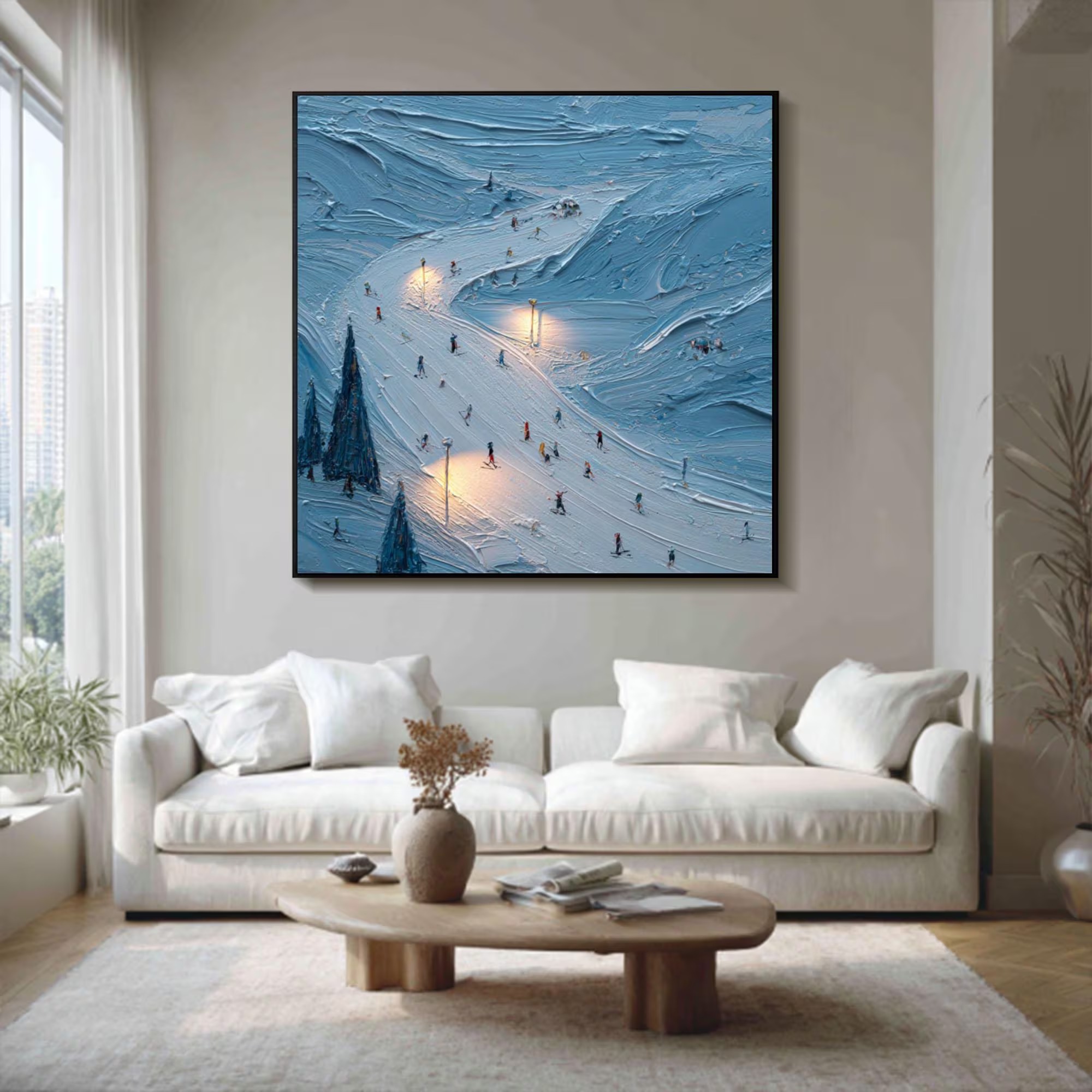 Illuminated Ski Slope Artwork