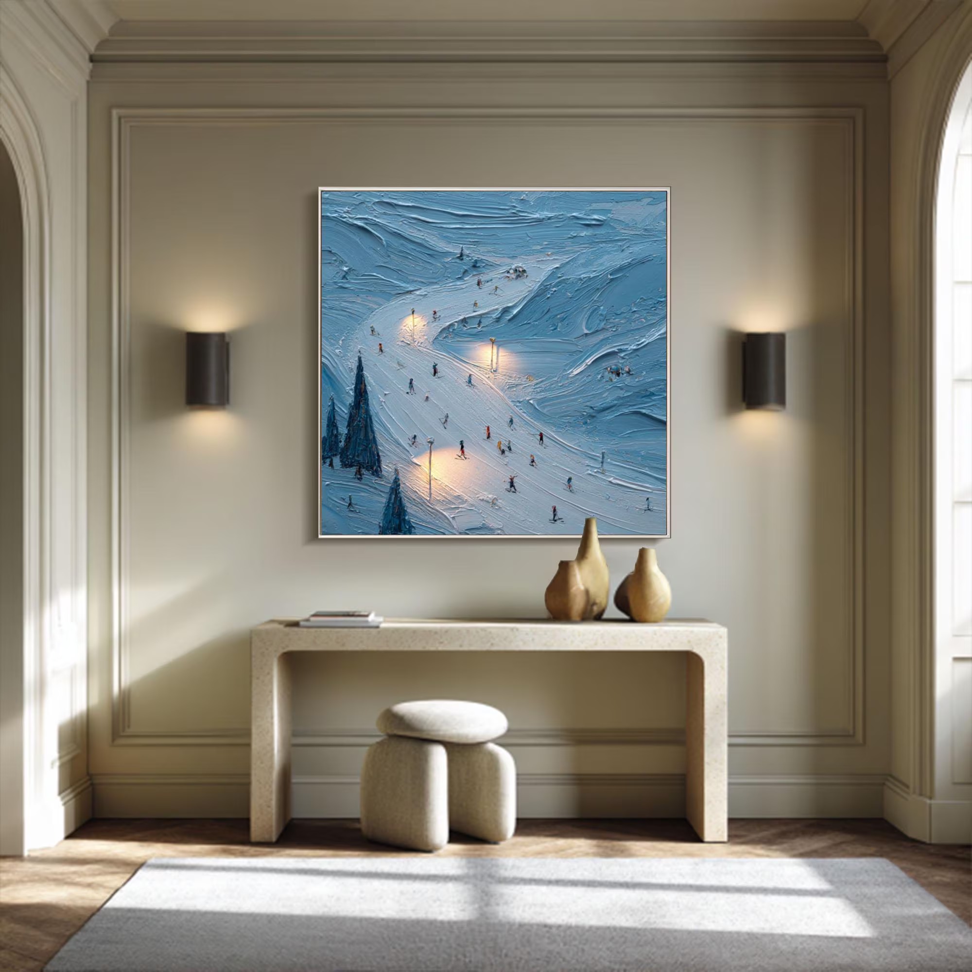 Illuminated Ski Slope Artwork